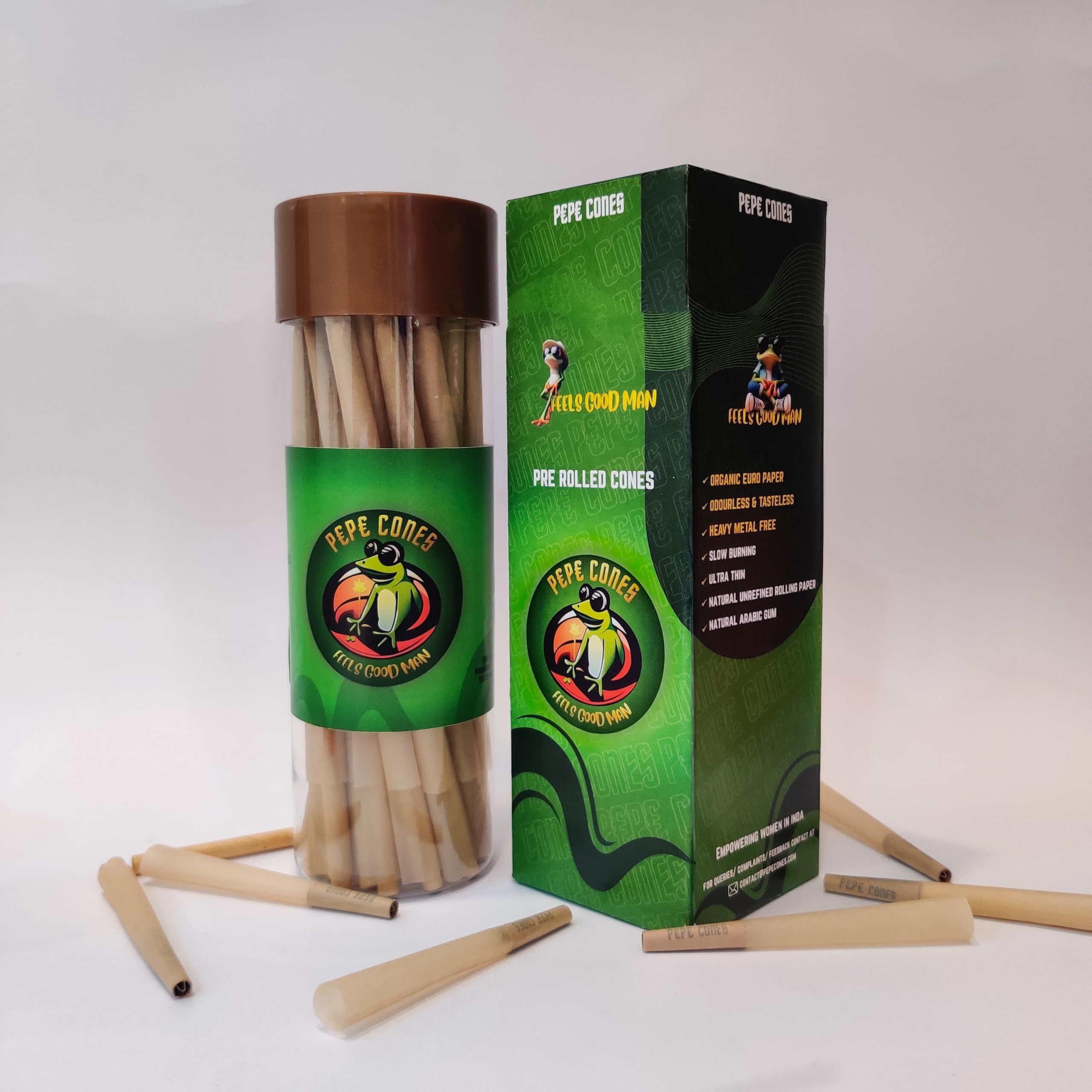 Natural Pre Rolled Cones - King Size Pre Roll Cones for Easy-to-use, Slow and Even Burn - Ultra Convenient Pre Roll Cones with Tips & Food Grade Paper Packing Tubes Included (King Size-Natural, 100)