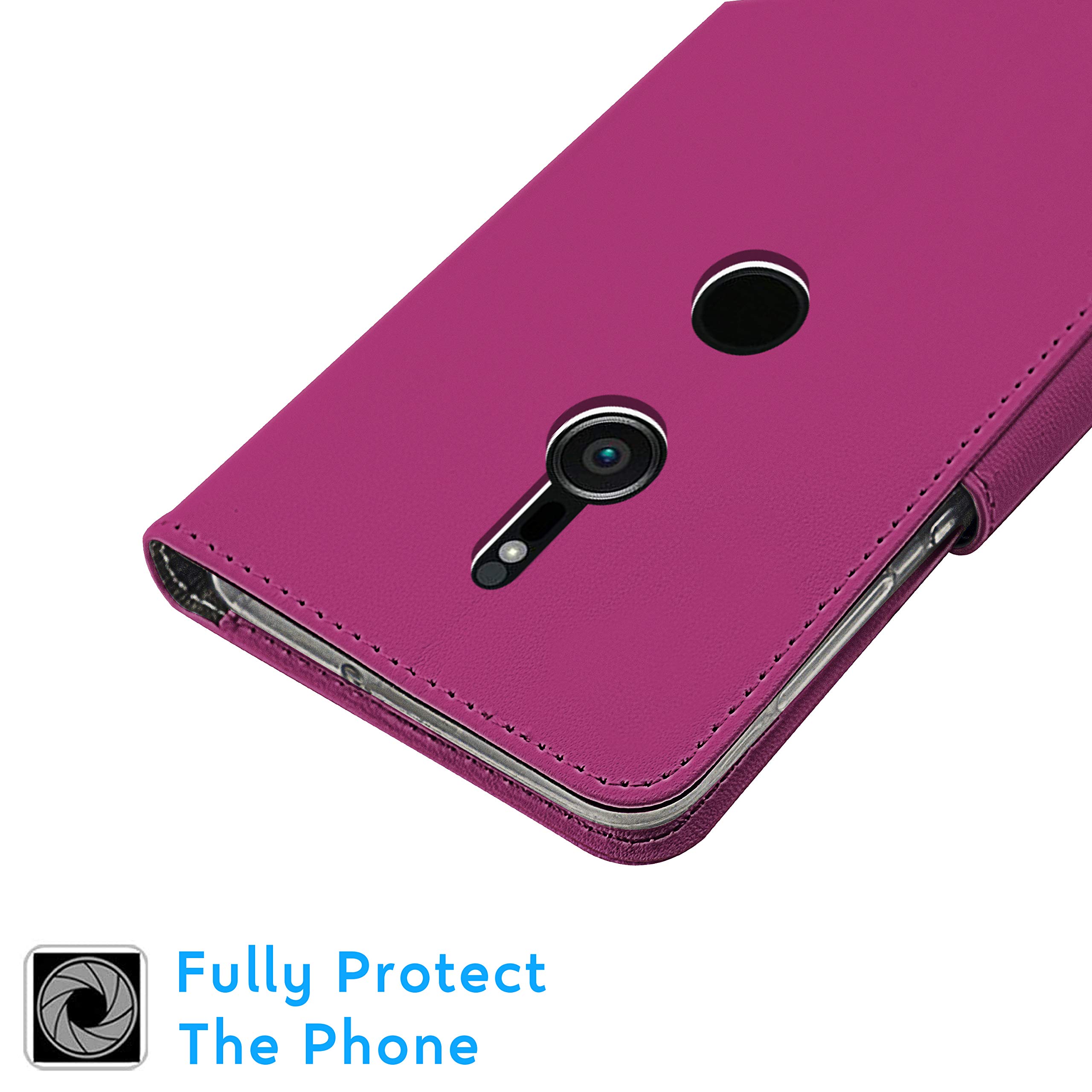 N NEWTOP - Custodia Libro Con Flip Cover Per Sony Xperia XZ2, Similpelle Con Chiusura Magnetica, Portafoglio Con Slot E Funzione Stand, Colore Fucsia