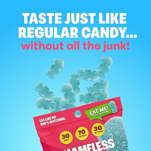 Vista 29 de Shameless Snacks – Snacks saludables bajos en calorías, gomitas keto bajas en carbohidratos (caramelos sin gluten) – Paquete de 6 chiles y mango