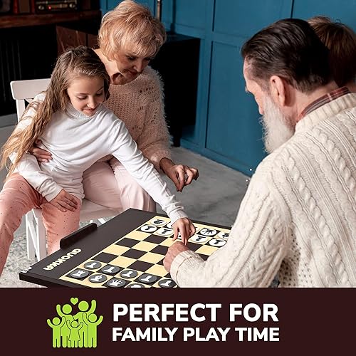 Miniatura 4 de QUOKKA Giant Four in a Row Connect Outdoor Game 4-in-1 SUPERSET - Wooden Jumbo Yard Game for Adults  Backyard Family Party  Big Chess & Checkers