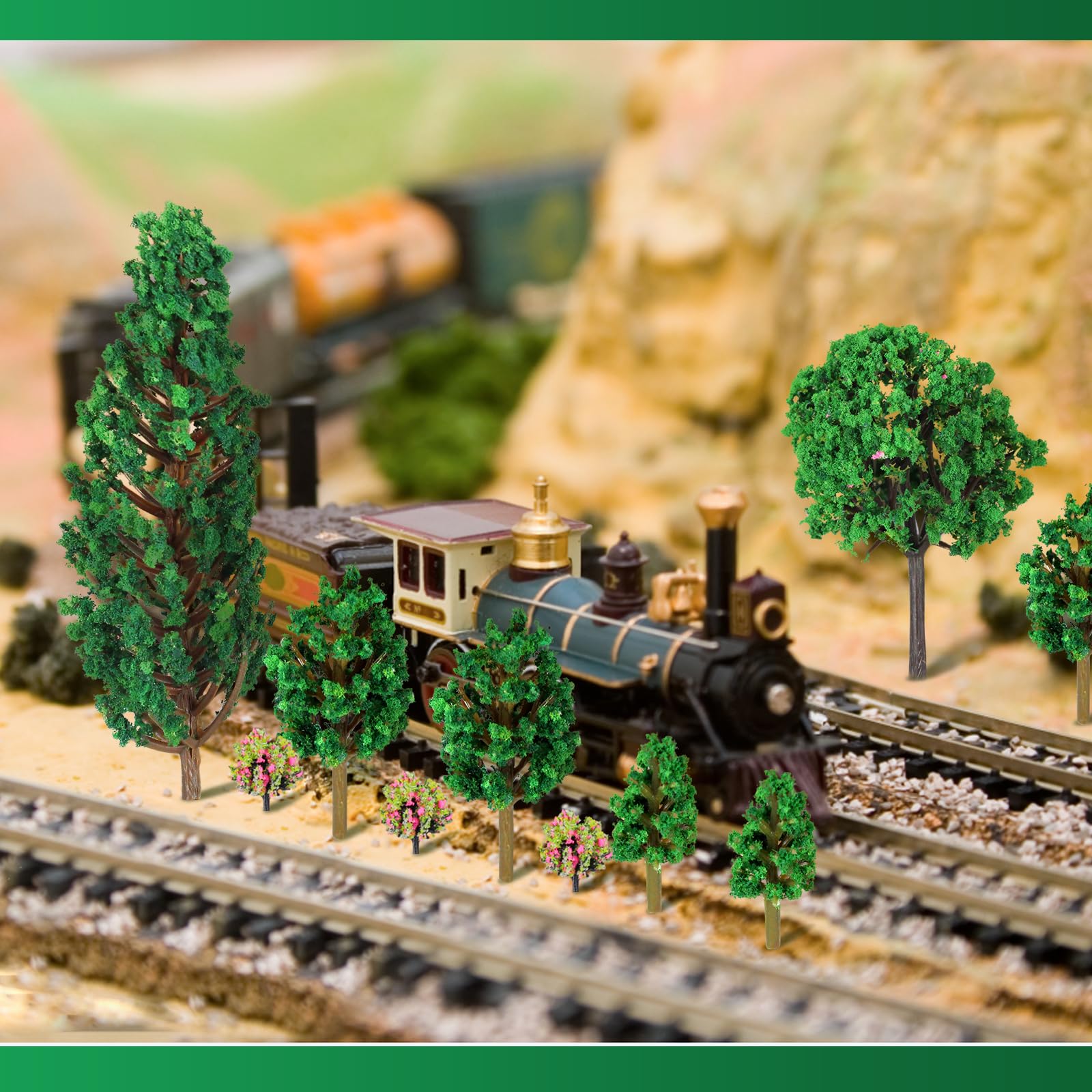 38 Alberi Modellismo, Albero Del Diorama Modellismo Plastic, Alberi Modello Misto, Modello Alberi in Miniature, Per Ferroviario Erba Wargames Da Tavolo