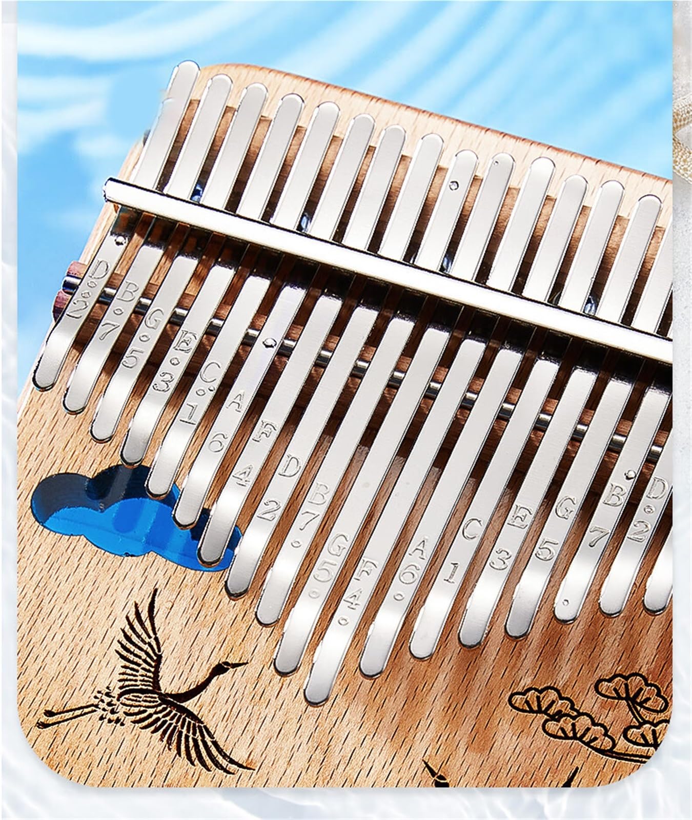 Kalimba Z Żywicy Z Drewna Bukowego 21 Klawiszy Przenośna Łatwa W Nauce Dźwig Wielorybi Kalimba(Cranes)