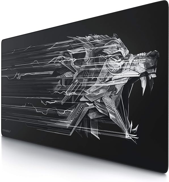 TITANWOLF - Extra Large Gaming Mouse Mat 1200x600mm Oversize - XXL Mouse Pad - Desk Pad XXXL Extended Mice Mat Pad For Precision and Speed - Non-Slip Rubber Base For Mouse and Keyboard - Black