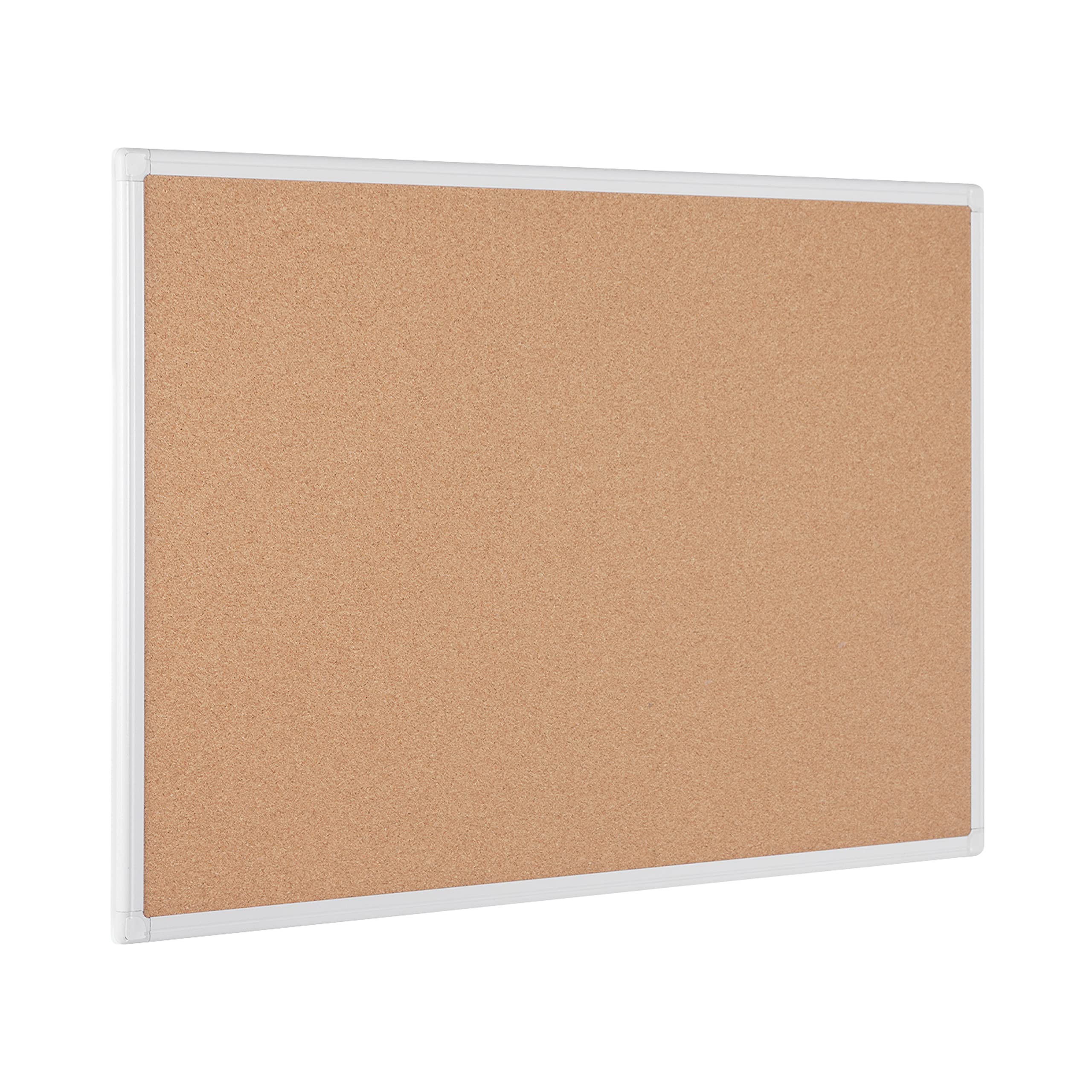 Bi-Office - Tablero de corcho con protección antimicrobiana, marco de aluminio anodizado blanco, 60 x 45 cm