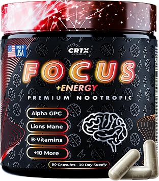 Nootropic Strongest Focus Supplement - Clinically Backed Ingredients Made in USA - Scientifically Backed Doses - Supplement for Brain Fog - AlphaGPC, Lions Mane, Rhodiola and More 101 90 Capsules