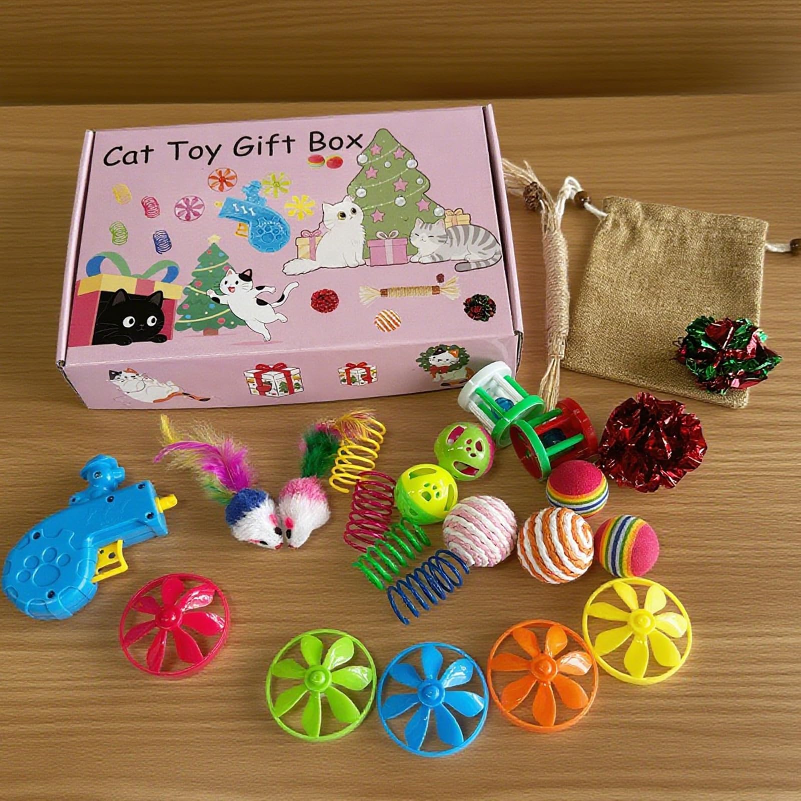 Genérico Juego De Juguetes para Gatos Variedad de Juguetes Felinos | Entretenimiento Que Favorece Salud , Reducción De Estrés, Juego Interior, Necesidades De Rascado Y Ejercicio