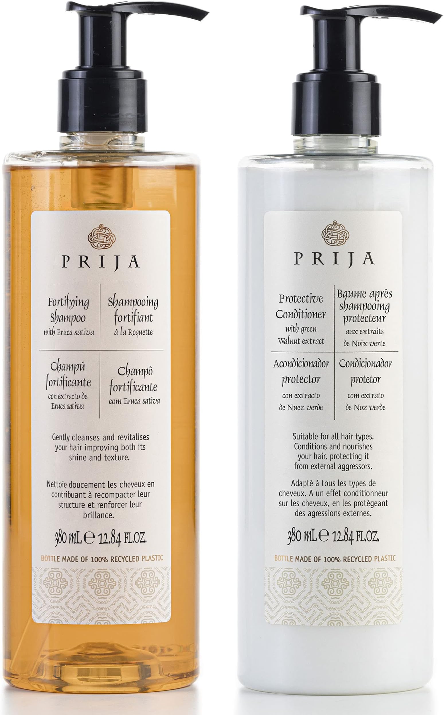 Prija cosmetics set- Regenerating shampoo with rocket + Protective conditioner with nut extract