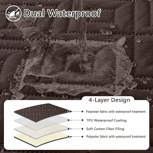 Miniatura 2 de hyha Manta impermeable para perro, manta suave para perro, manta para mascotas, funda impermeable lavable para sofá, funda reversible para sofá para