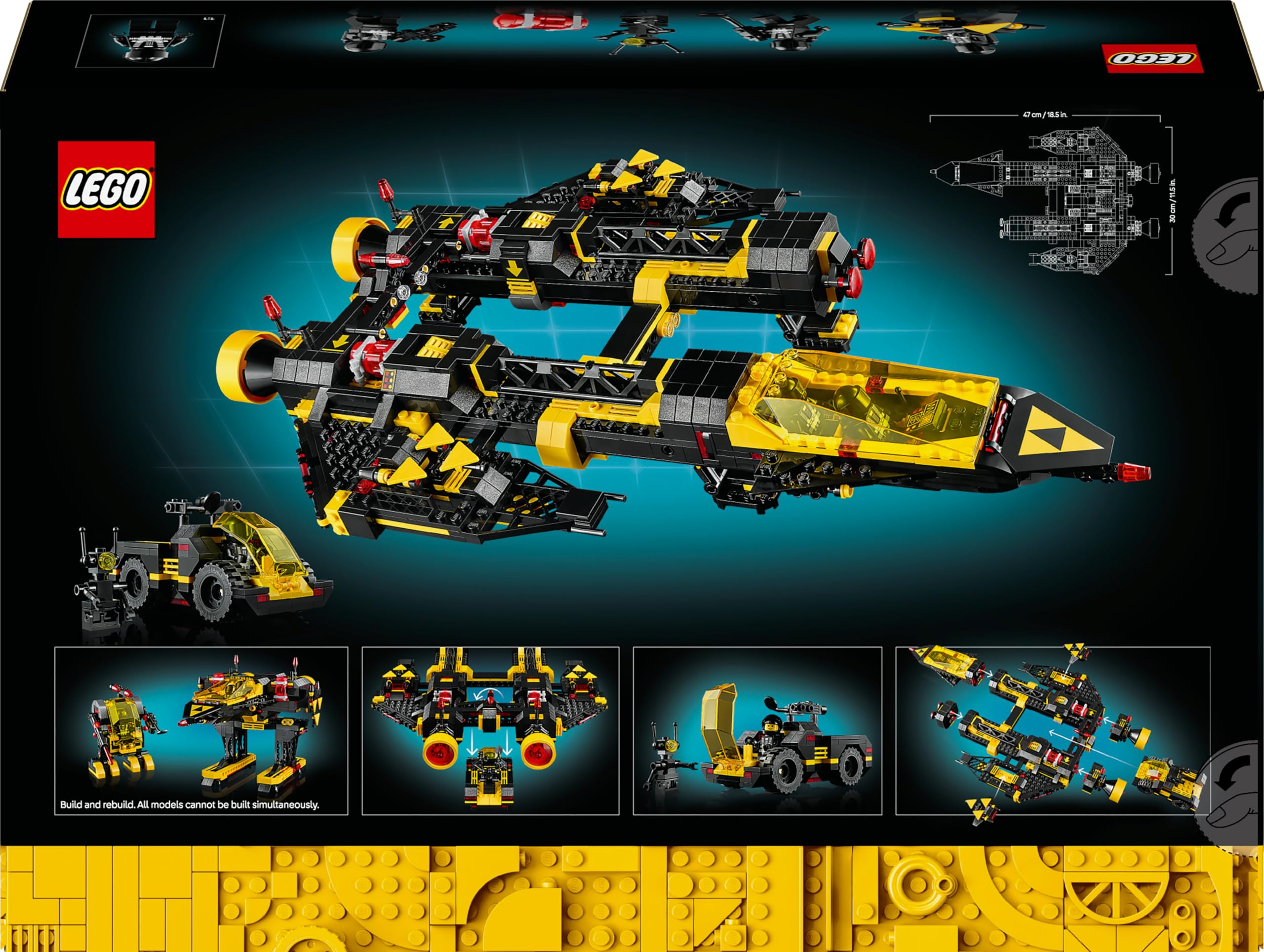LEGO Icons Blacktron Renegade, Kit Modellismo per Adulti da Costruire, Astronave Asimmetrica Vintage con Design Modulare, Capsula, Rover e 3 Minifigure, Idea Regalo Uomo o Donna da Collezione 10355