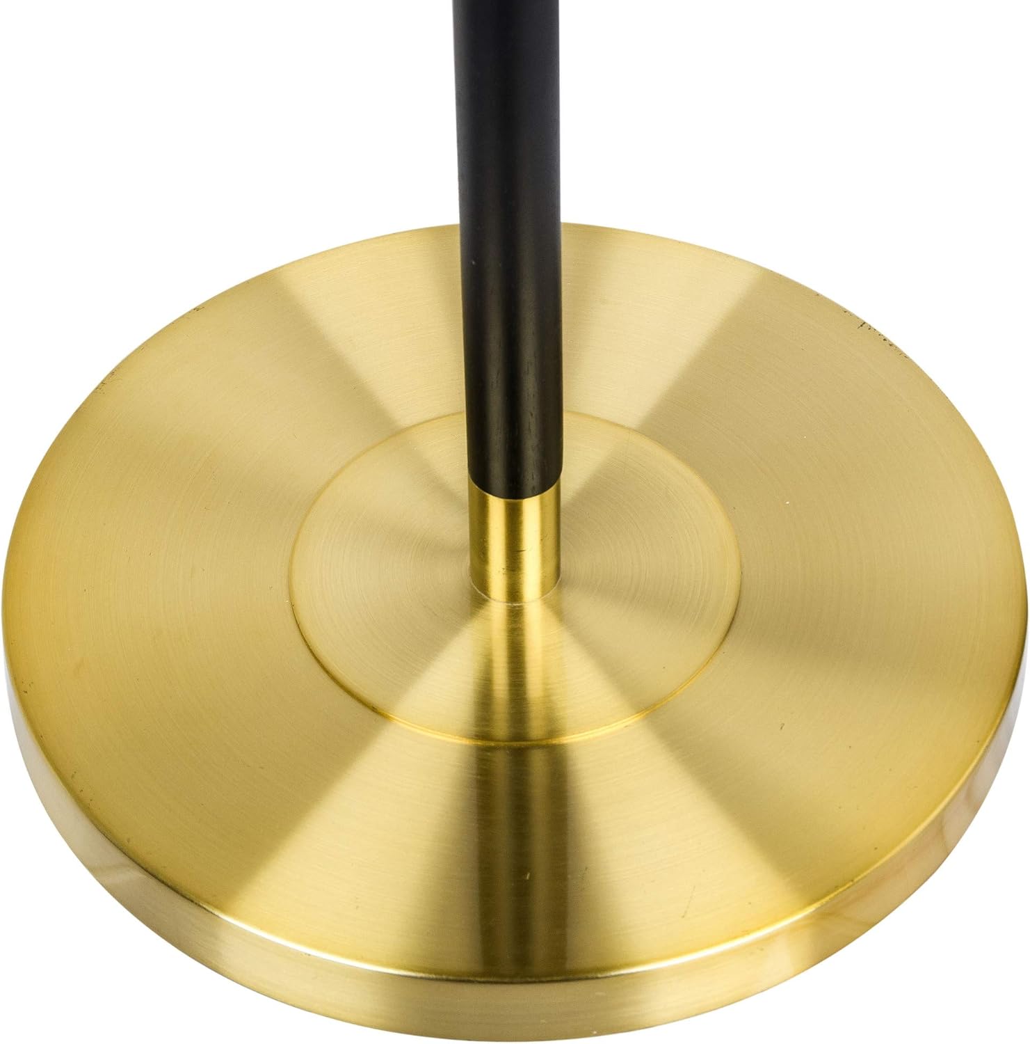 Brown and Brass Mid-Century Modern Floor Lamp with Table