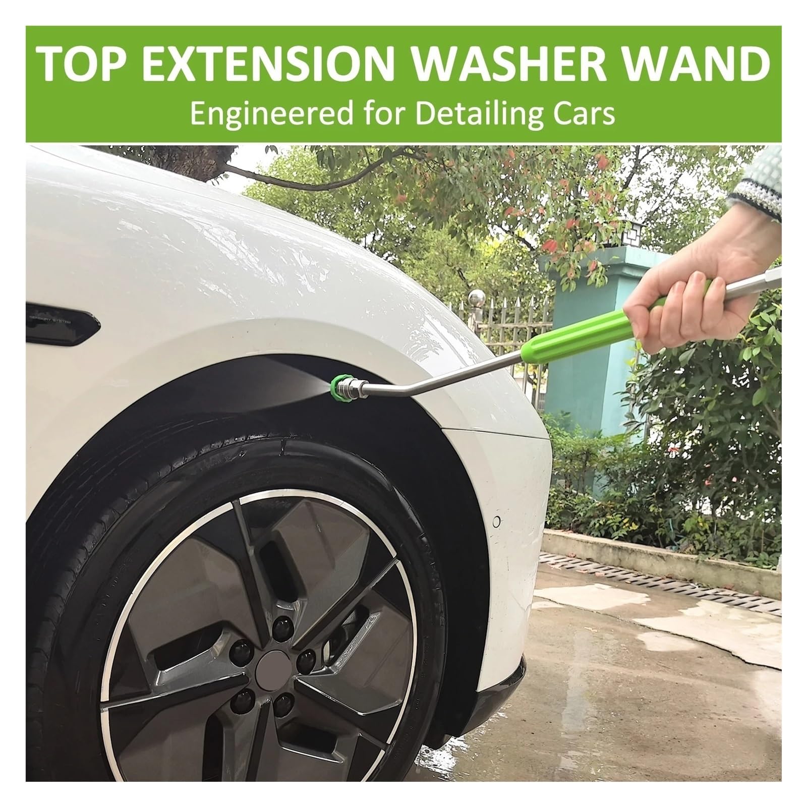 Varita de extensión for Lavadora a presión Lavado Autos, Potencia Acero Inoxidable, con Enchufe 1/4" Adecuado para Jardines y azoteas(Green and Red)