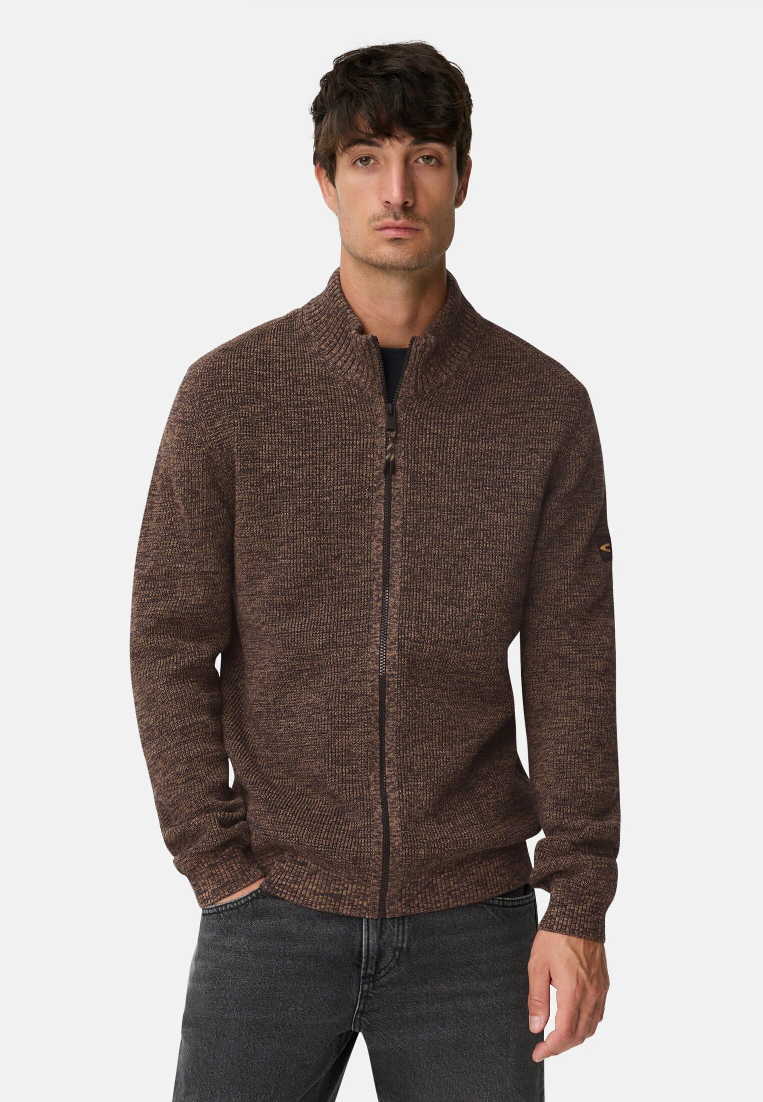 camel active Herren Strickjacke aus einem Soften Baumwollmix
