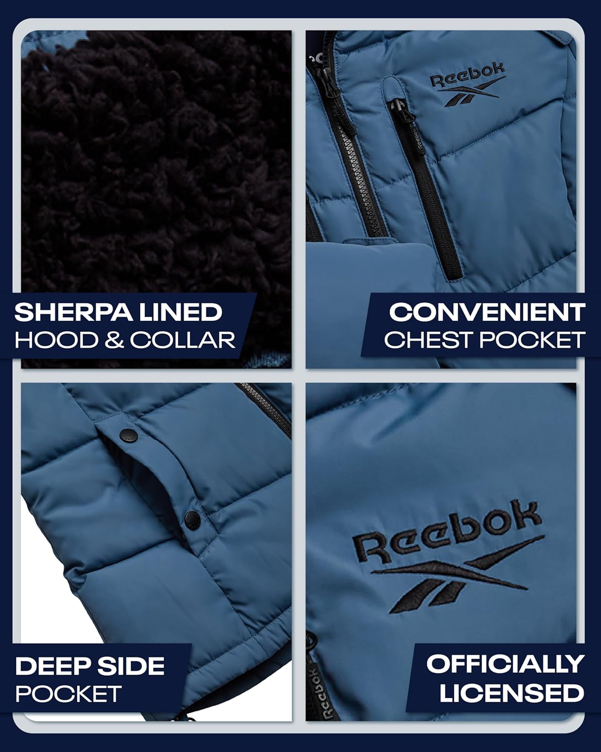 Reebok Womens Puffer Jacket - Heavyweight Puffer Coat with Faux Fur Trim Hood - Outerwear Down Winter Jackets for Women - Image 3