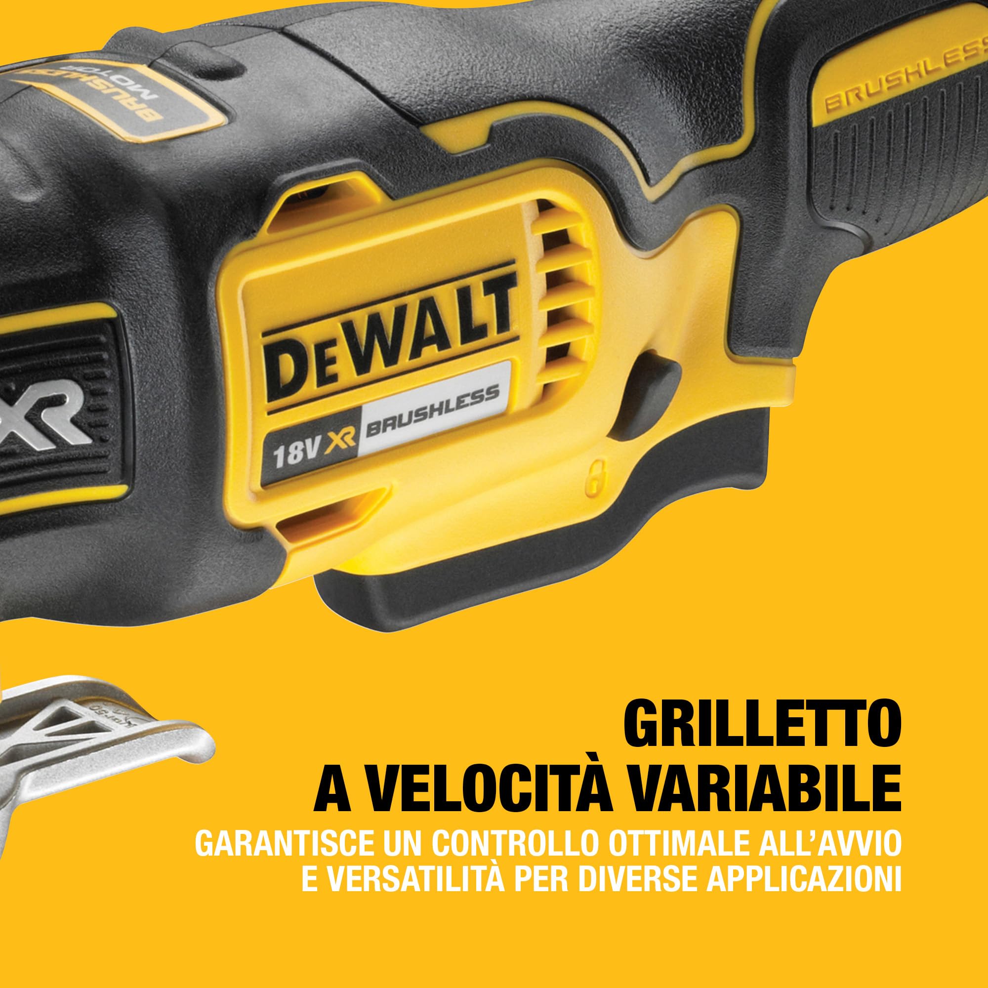 DEWALT Utensile multifunzione 18V Motore BRUSHLESS, DCS356NT-XJ