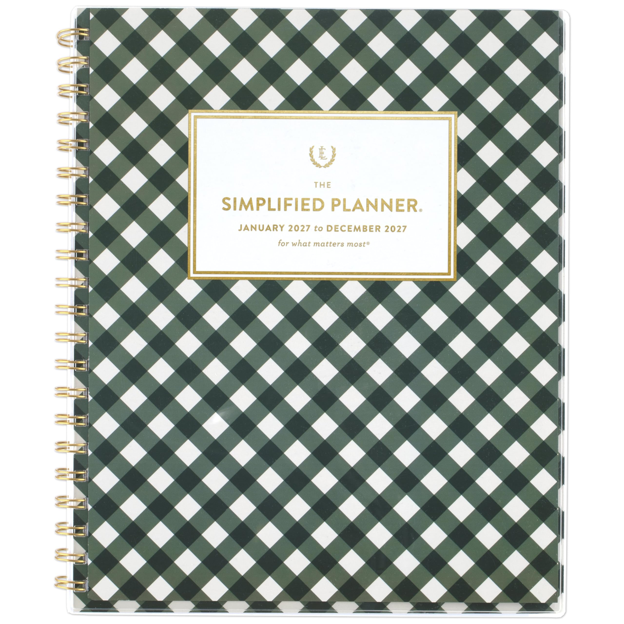 AT-A-GLANCE 2027 Planner, Simplified by Emily Ley, Weekly & Monthly, 8.5" x 11", Customizable, Camp Gingham (EL58-901-27)
