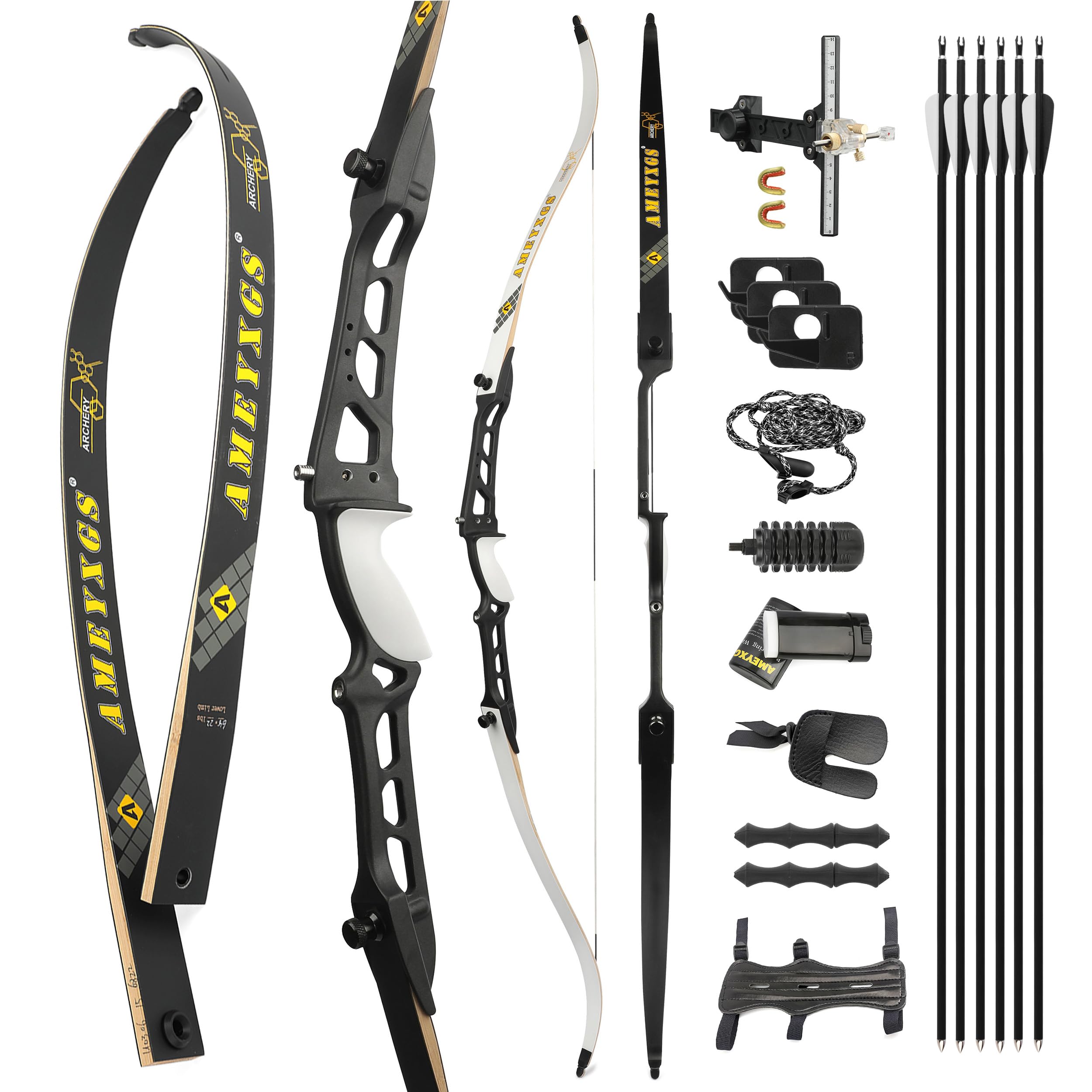 Tir à l'arc Arc Classique 66/68/70" Arc Classique de compétition pour débutants 14-40LBS Kit d'arc et de flèche de tir à l'arc Arc Long