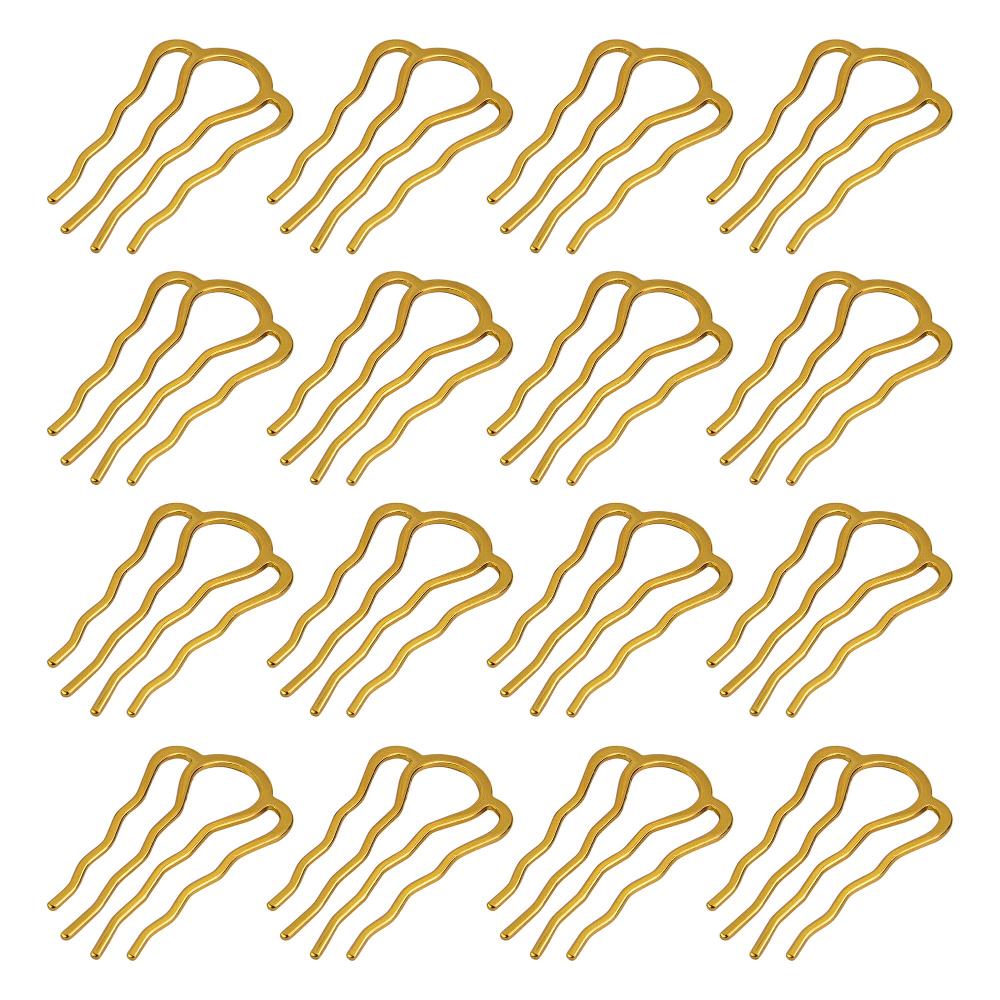 AUEAR, 20 Pack Metal Gold Hair Combs Pins 4 Teeth Accessories for Women Girl Decorative
