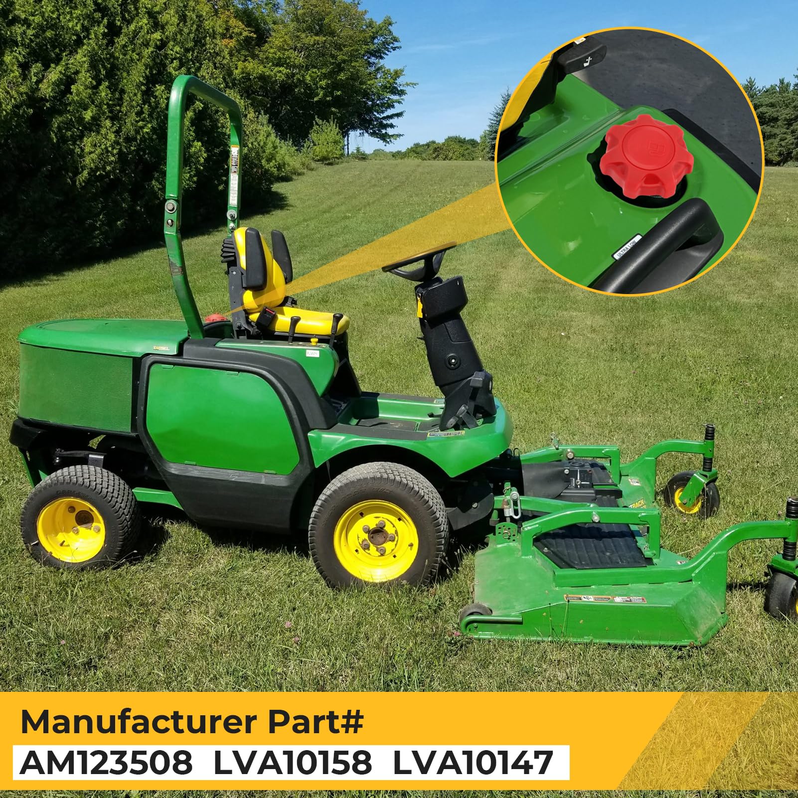 M MATI Bouchon de réservoir diesel pour tracteurs et tondeuses John Deere 1435 1445 2020 2500 2653 3225 4110 4210 4300 4400 4600 4700 4710 4890 4895 4990 4990 4990 95 52 10 5220 5300 5410 5420 5510