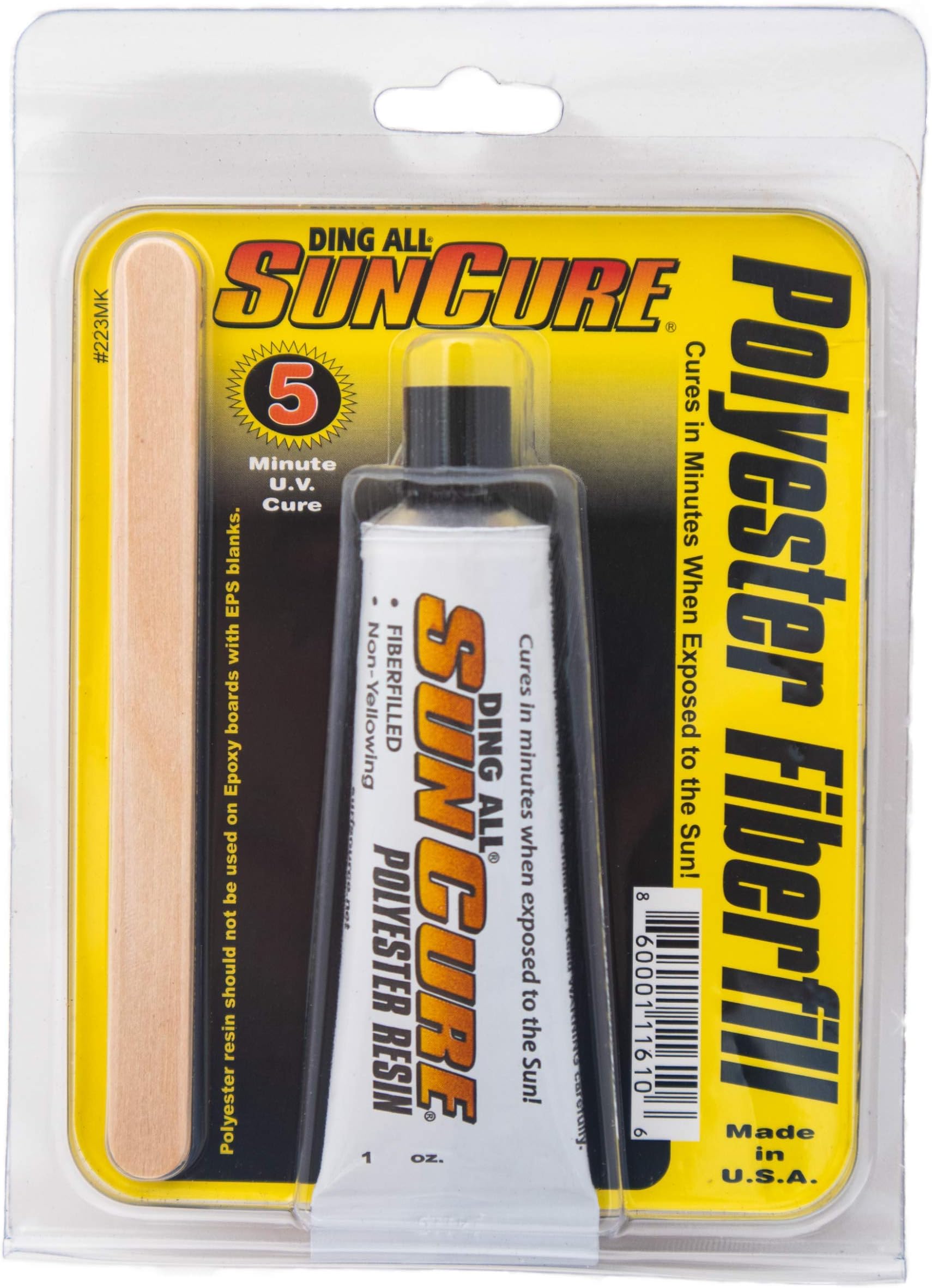 Sun Cure 1oz Fiberfill Mini Kit w/Sandpaper Surfboard Repair