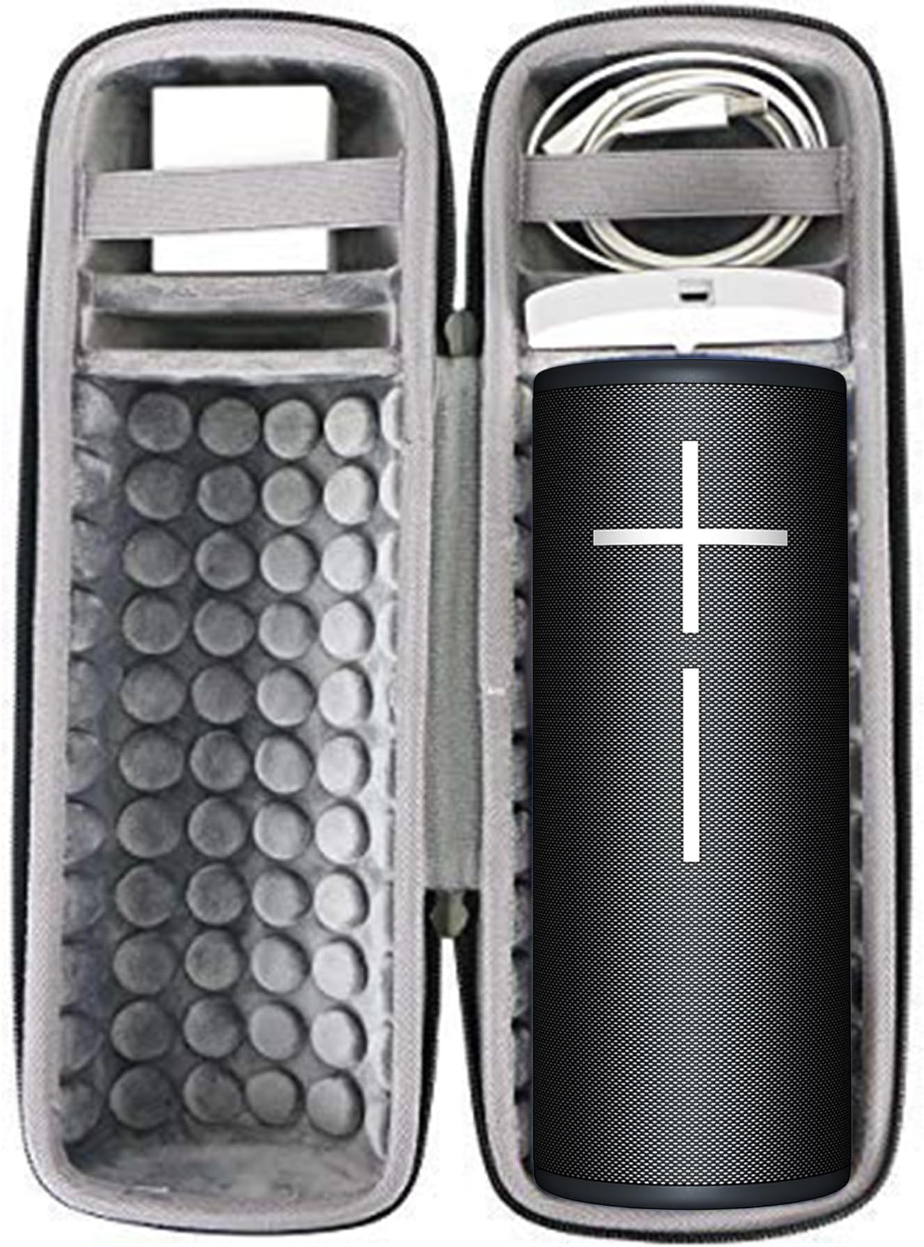 Hard Travel Case Replacement for Ultimate Ears UE MEGABOOM 4 MEGABOOM 3 Portable Bluetooth Wireless Speaker (Black case for Speaker and Charging Dock)