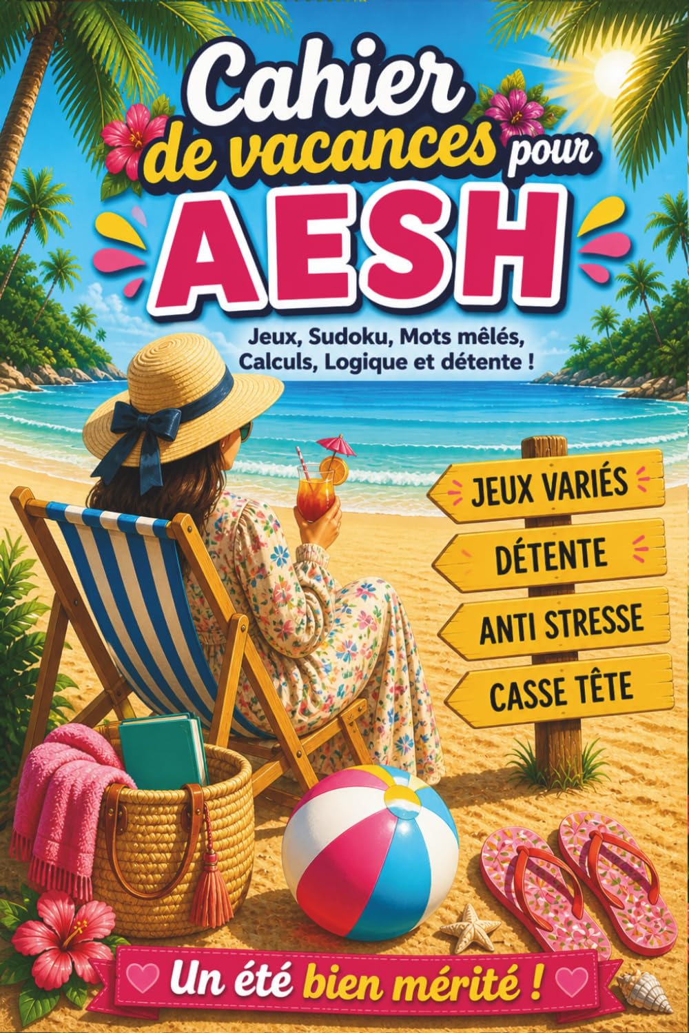 Super AESH - Cahier de Vacances: Cadeau AESH fin d’année personnalisé – Jeux variés, activités originales pour offrir une pause d'été bien méritée.
