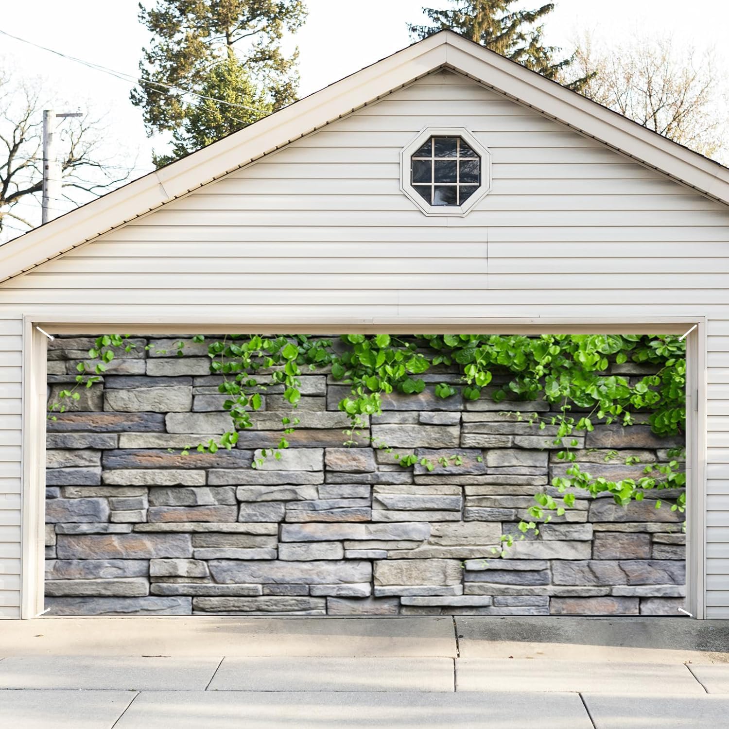 Vintage Brick Stone Wall Party Garage Door DecorationRock Wall Textured Background Medieval Castle Stone Wall Indoor Outdoor Background Decor Banner