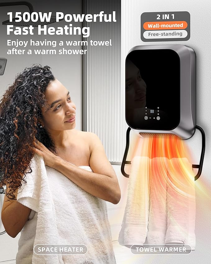 Calefactor Eléctrico Portátil Cerámico 1500W con Termostato y Control Remoto miniatura 3