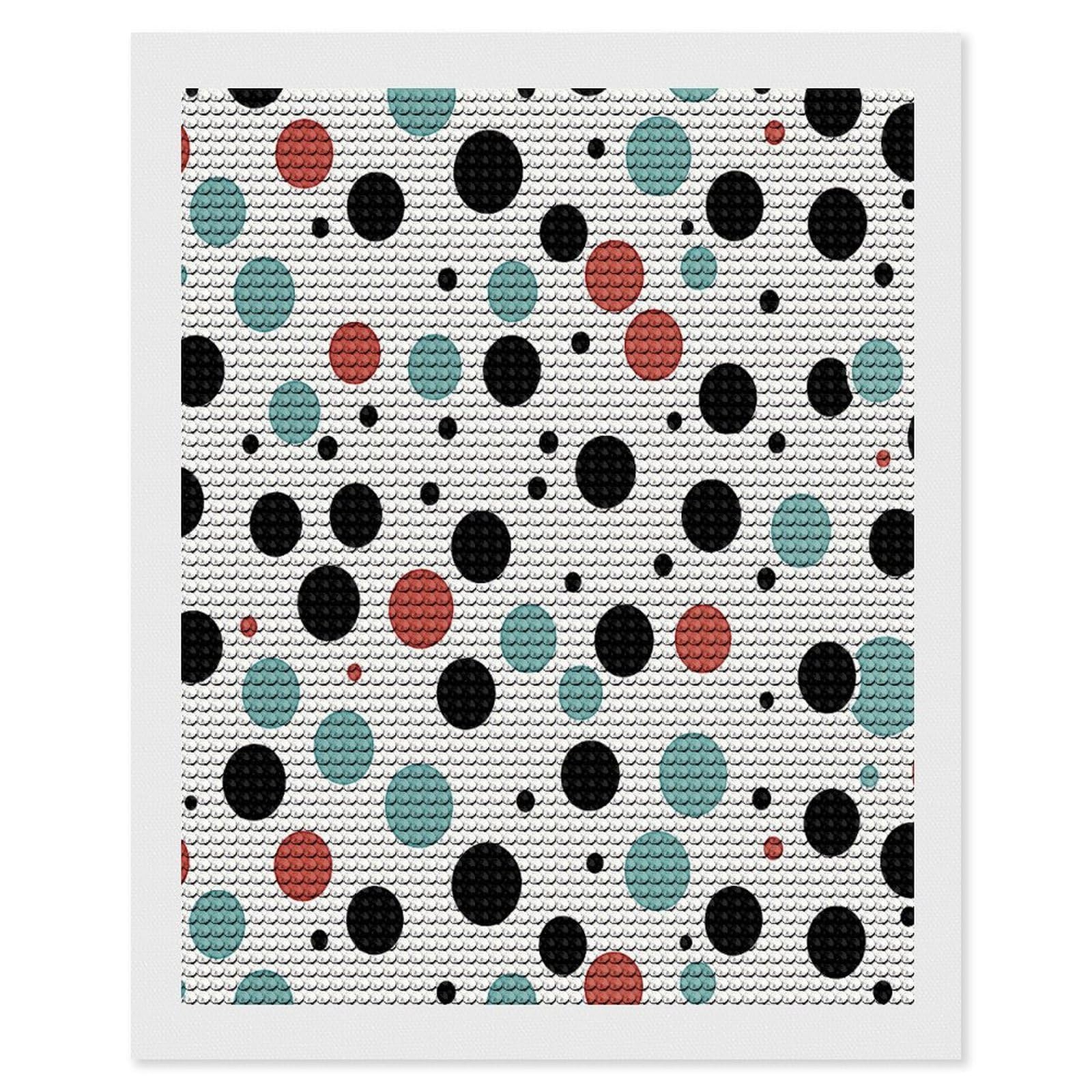 FekiLoot Polka Dot Diamond Painting Kits for Beginners DIY Diamond Art Kits for Adults Full Drill Round Diamond Dot Gem Art Painting Fun DIY Crafts for Home Kitchen Wall Decor Gift 16"x20"