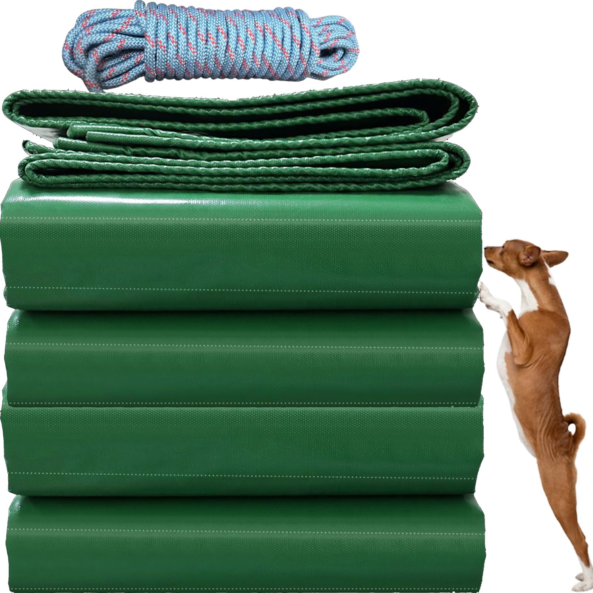 YANFEILI Bâche imperméable,2.5x24m 520g/m² bâche PVC bâche de Protection avec œillets,indéchirable,étanche pour Tente de Camping,bâche de Sol pour Sac à Dos,randonnée,Camping,Pique-Nique Vert