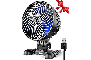 USB Desktop Small Fan, Stepless Speed Adjustment and Quiet Powerful Airflow -...
