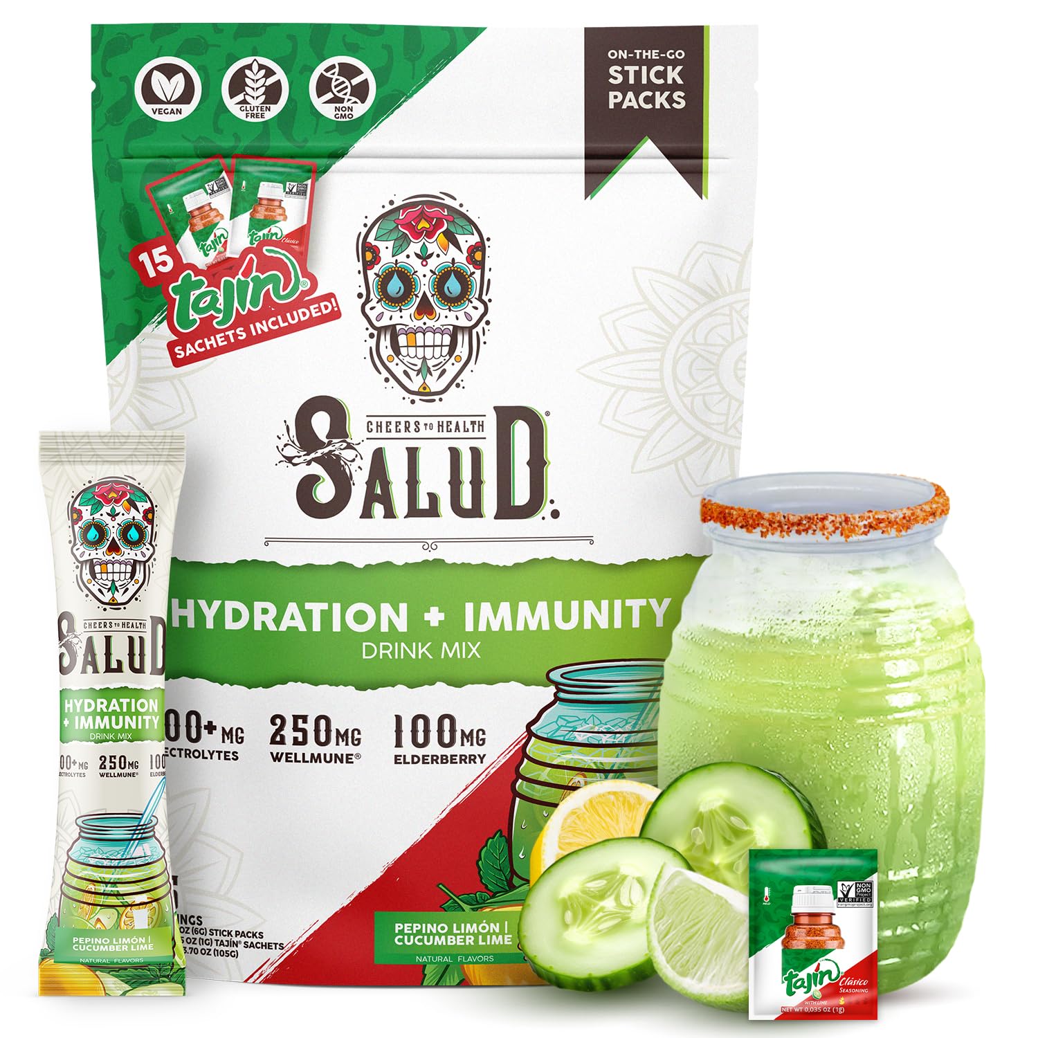Salud 2-in-1 Hydration + Immunity Drink Mix, Cucumber Lime — Amazon image 12