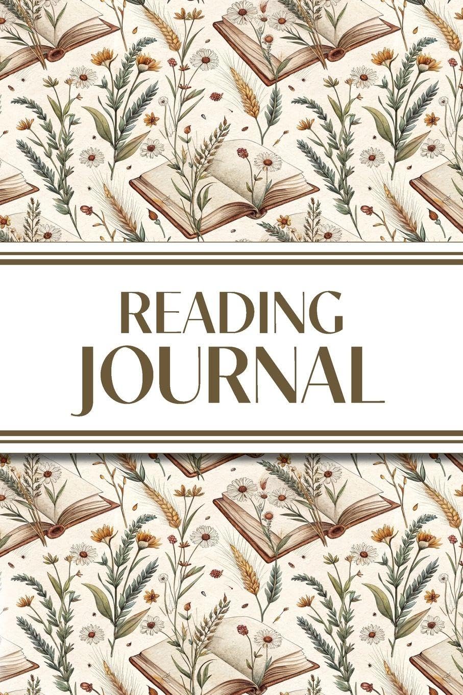 Reading Journal (Country Road Wildflowers, Wheat & Books): 6"x9" Book Lover's Diary; Book/Series Reviews, Reading Tracker, Favorite Book List, Favorite Quotes, Reading Challenges, and More!