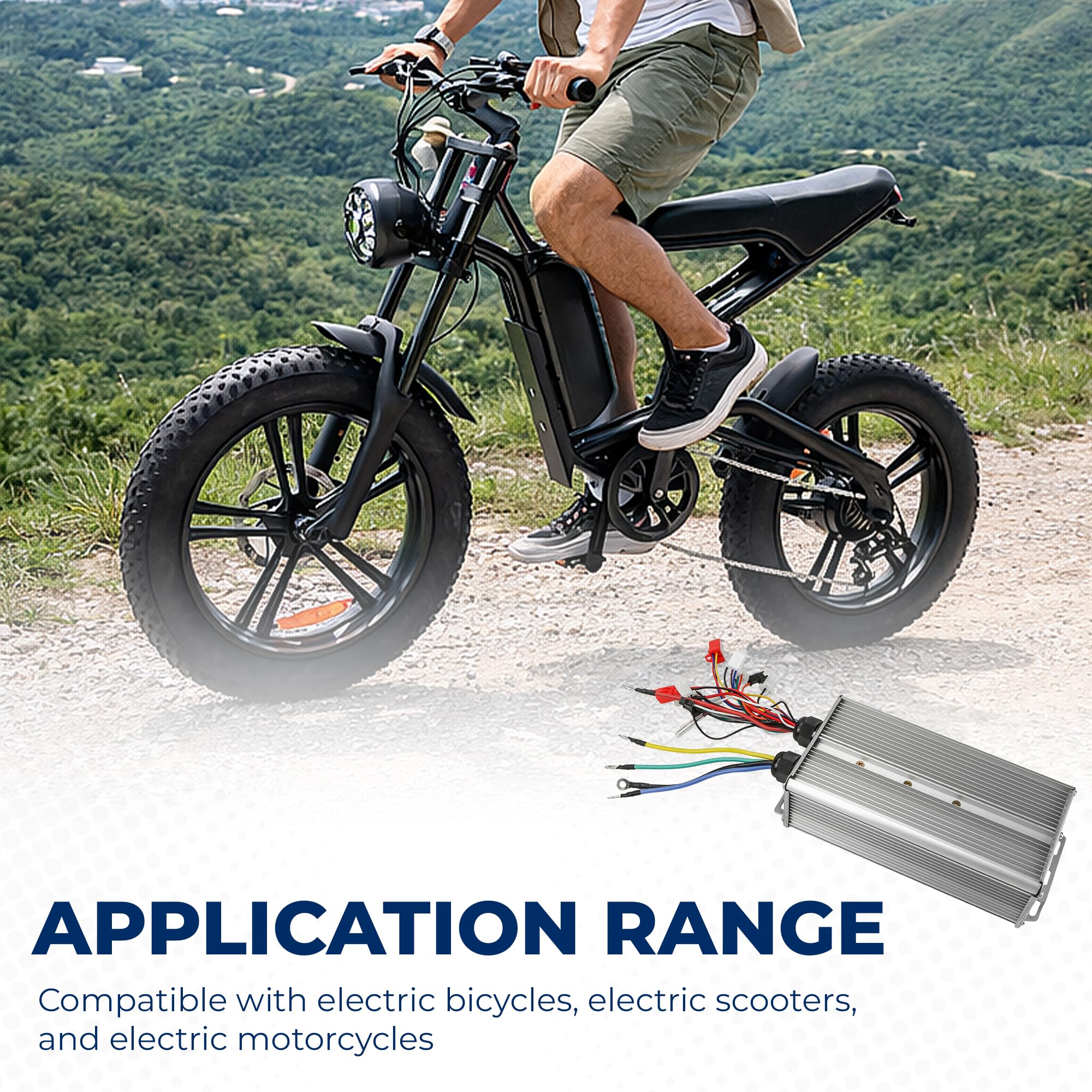 Controller motore brushless da 72 V 3000 W, 48 V, 60 V, 72 V, 84 V, per bici elettrica, scooter, corrente massima 80 A, lega di alluminio, argento