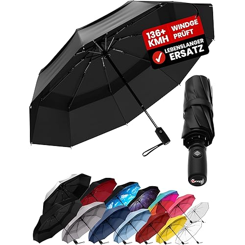REPEL Windproof Travel Umbrella - Compact & Withstands Winds up to 85MPH , Strongest Premium Auto Folding Umbrella for Rain and Sun - Durable, Light & Portable for Women & Men , Fits Backpack & Cars