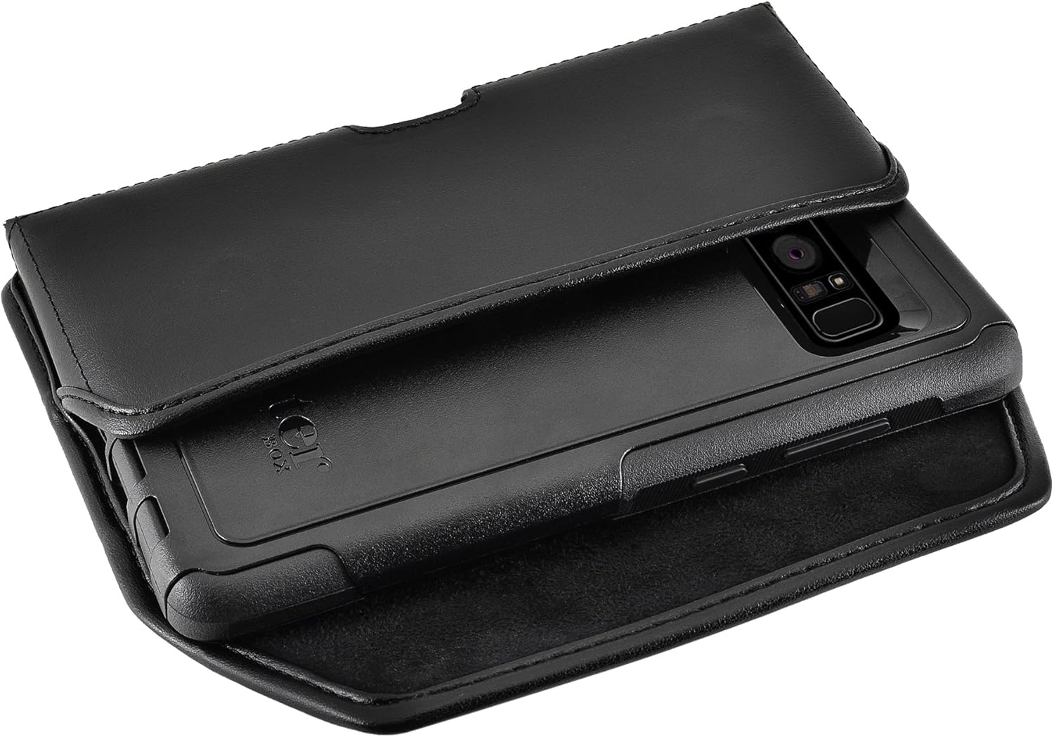 Turtleback Belt Case Made for Samsung Note 8 with OB Commuter case Black Holster Leather Pouch with Heavy Duty Rotating Ratcheting Belt Clip Horizontal