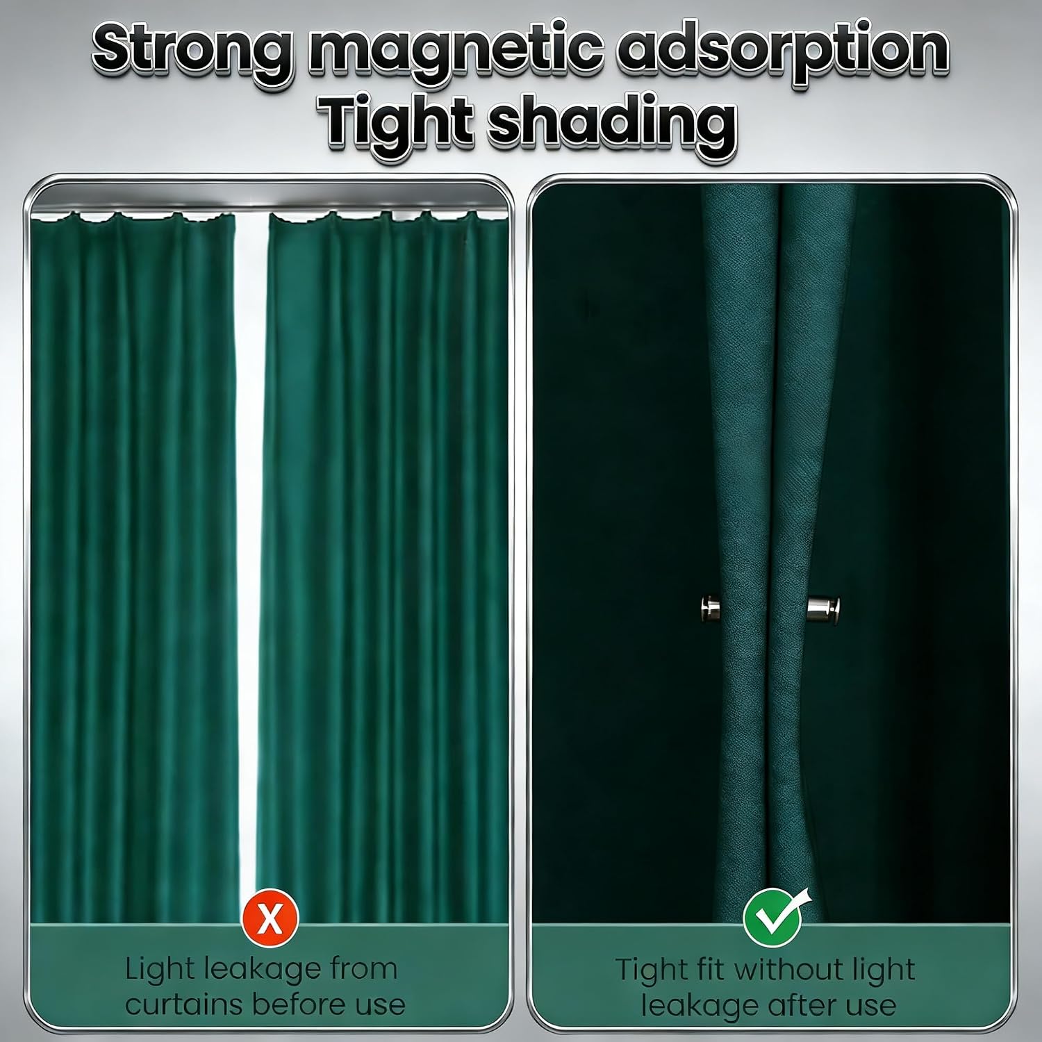 20 Pairs of Magnetic Curtain Clips with Double-Sided Magnetism | High quality alloy material, double-sided magnetic design, extremely strong magnetism, suitable for various fabrics