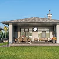 Vista 3 de Reloj grande de 16 pulgadas para exteriores, impermeable, con termómetro, reloj de pared retro para patio, piscina, jardín, hogar, bronce