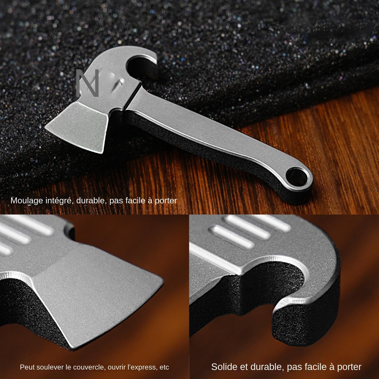 Hache de camping en titane, outil de hache de poche - Pendentif ouvre-bouteille de hachette de poche | Petite hachette de poche multifonctionnelle en de titane pour Noël