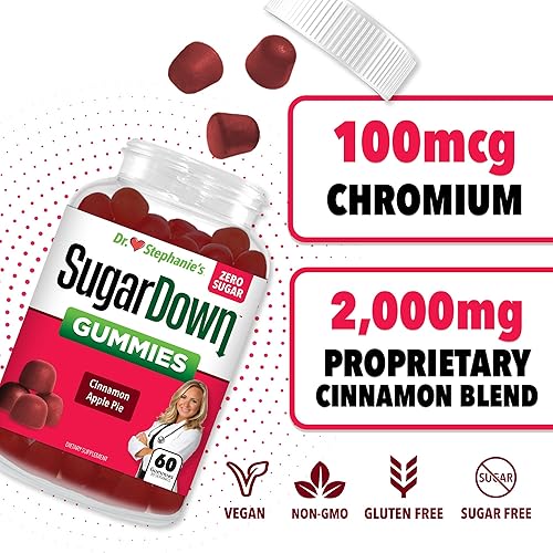 Miniatura 6 de Pharmaganics Dr. Stephanie's SugarDown Gummies - Suplemento de canela de Ceilán y Cassia - 0.00 oz de azúcar