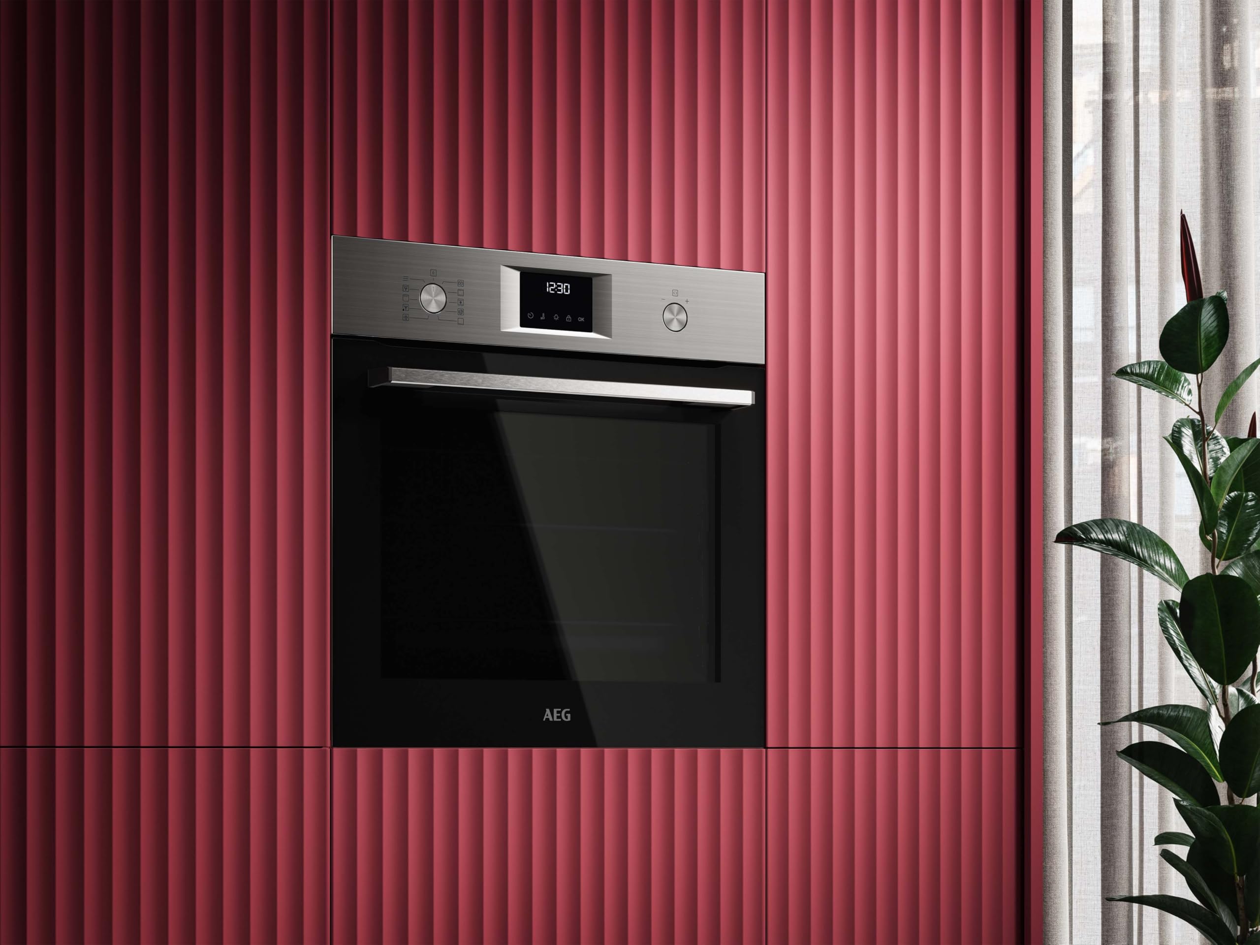AEG Einbaubackofen Serie 5 Ringheißluft Pyrolyse Selbstreinigung 45 Automatikprogramme LED-Touchdisplay Edelstahl OU5PB40ZSM