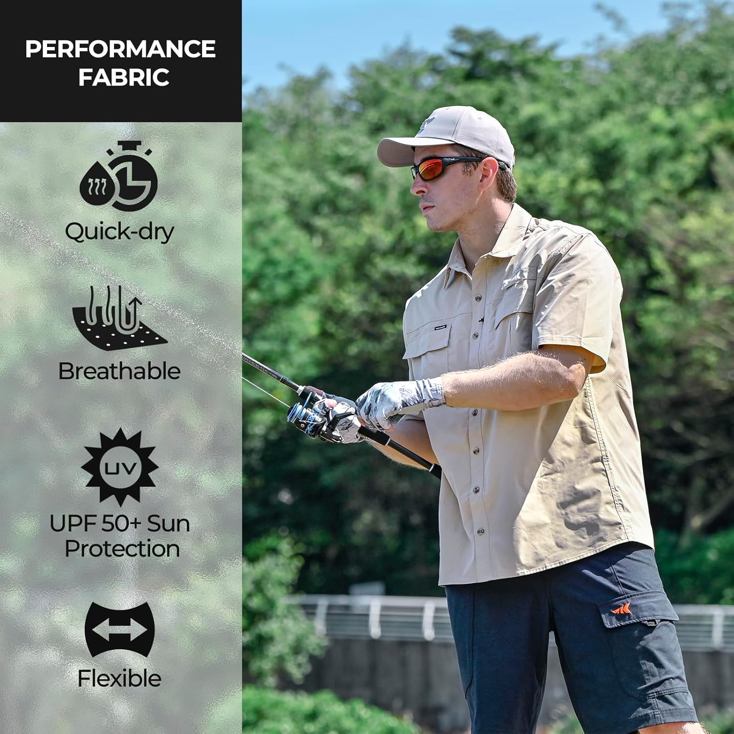 KastKing ReKon Men's Fishing Shirts, Well Made, Quick-Dry Short & Long Sleeve Hiking Beach Shirts, Sun Protection