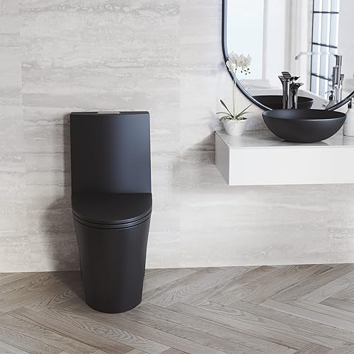 Miniatura 6 de Swiss Madison Well Made Forever SM-1T254MB St. Tropez - Inodoro de una pieza, 26.6 x 15 x 31 pulgadas, negro mate