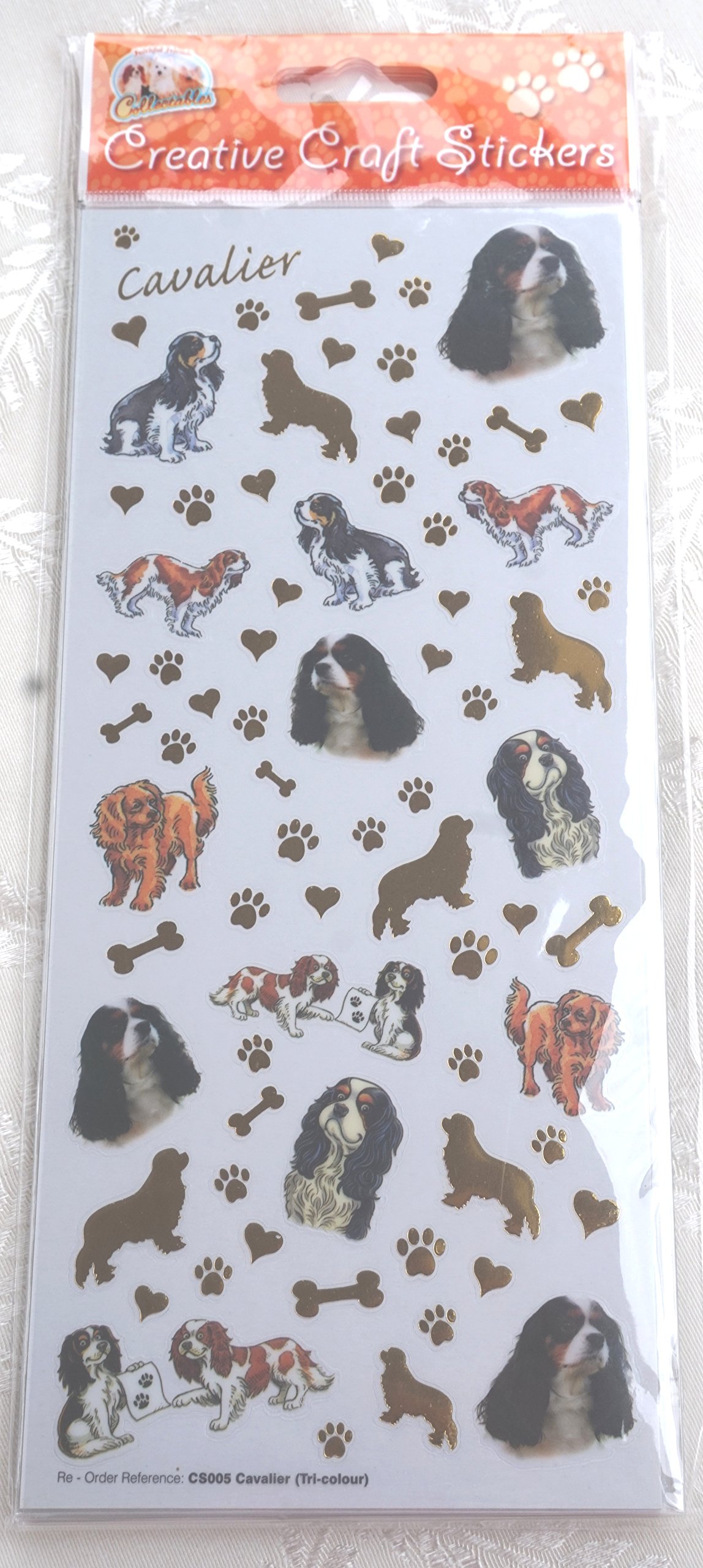 Faithful Friends Dog Breed Craft Stickers - Cavalier - For Scrapbooking, Card Craft Etc