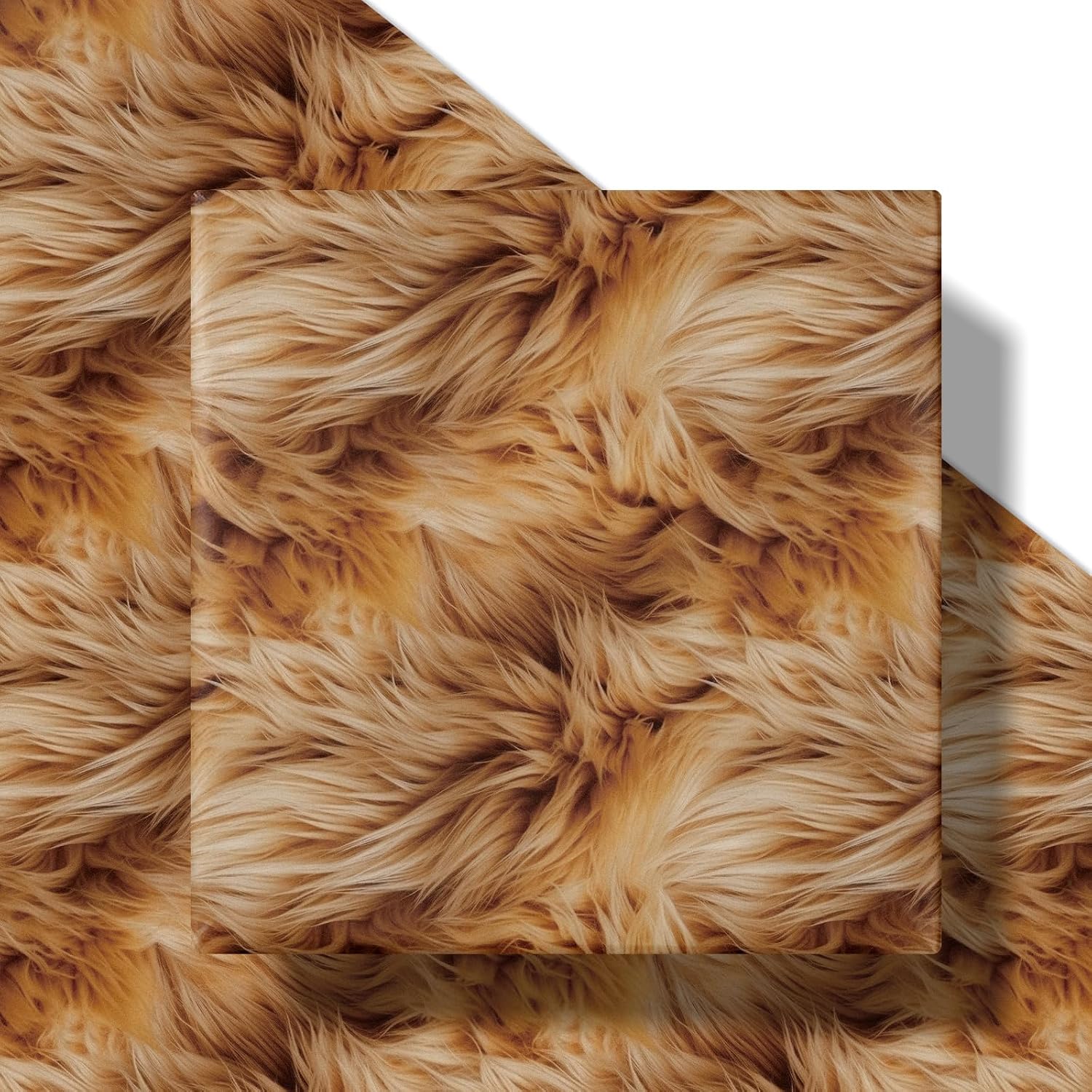 RUSPEPA Lion Safari Wrapping Paper Roll, Mini Roll, Realistic African Lion Fur Texture Prints Gift Wrap for Women, Men, Birthday, Holiday, Novelty Gifts, Wild Animal Theme, 17 Inches x 16.4 Feet image 2