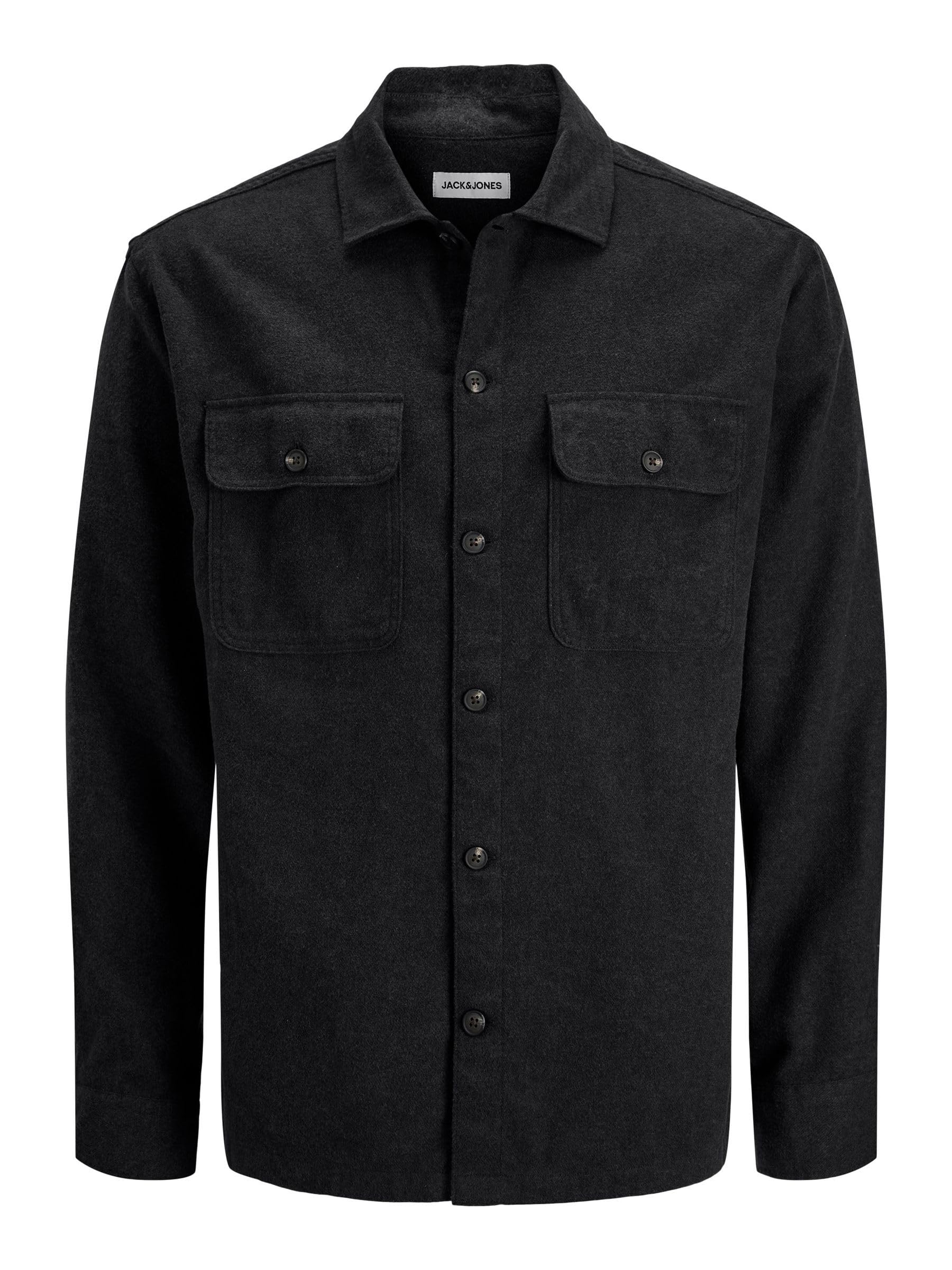 JACK & JONES Jjecharge Ls Noos Overshirt Black