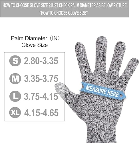Miniatura 3 de Cut Resistant Gloves Food Grade Level 5 Hand Protection,Kitchen Cut Gloves (X-Small)