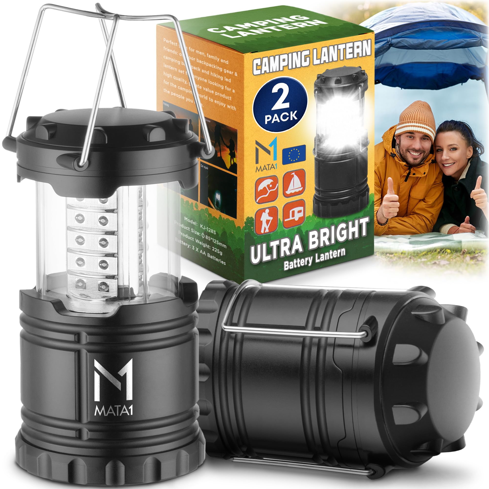 Amazon.com: Mata1-USA LED Camping Lanterns (Black, 2 Pack