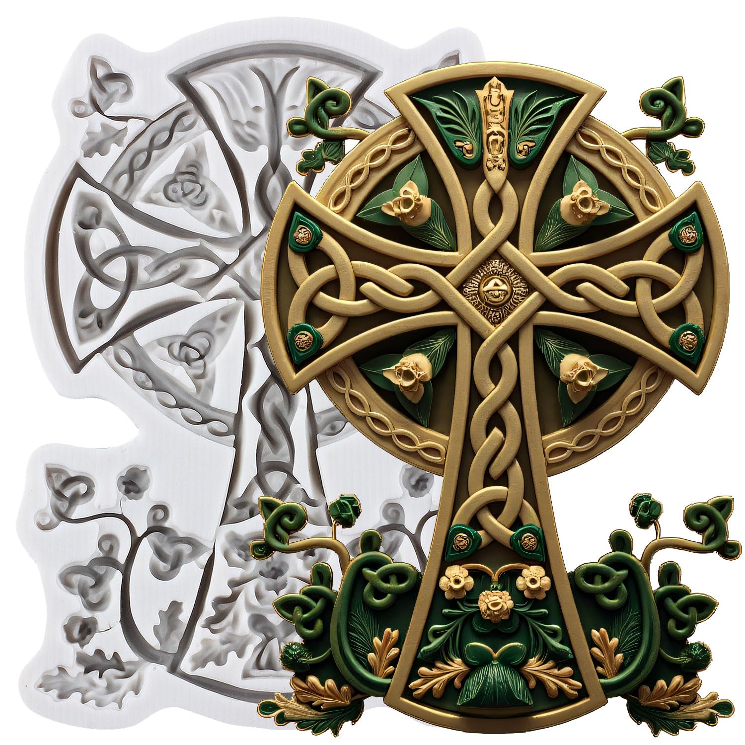 Sijiangmold Cross Silicone Mould Baroque Cross Fondant Moulds