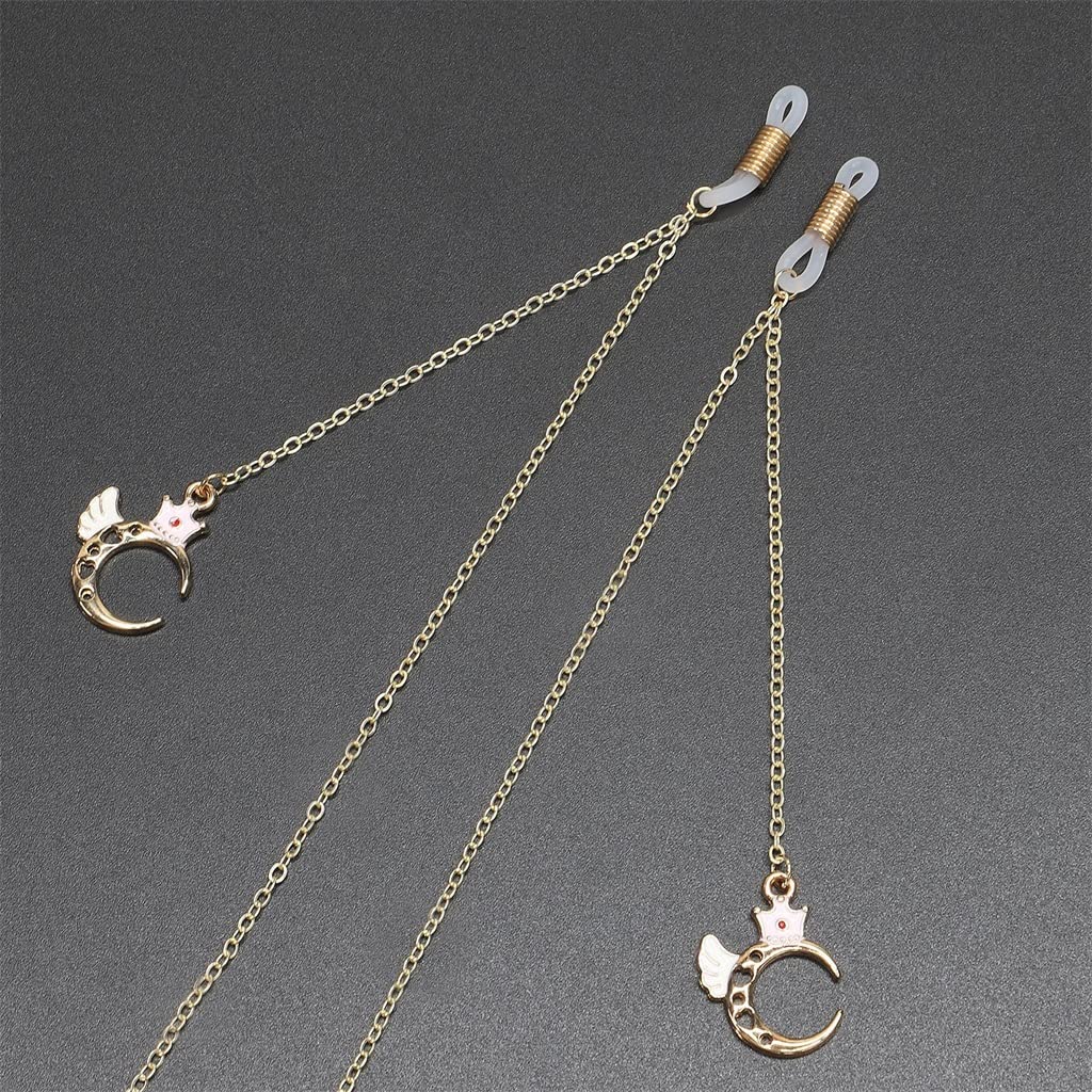 Metall-Brillen-Seil, Gold, Engel, Mond, Anhänger, handgefertigte Brillenkette (D Talla ?nica)