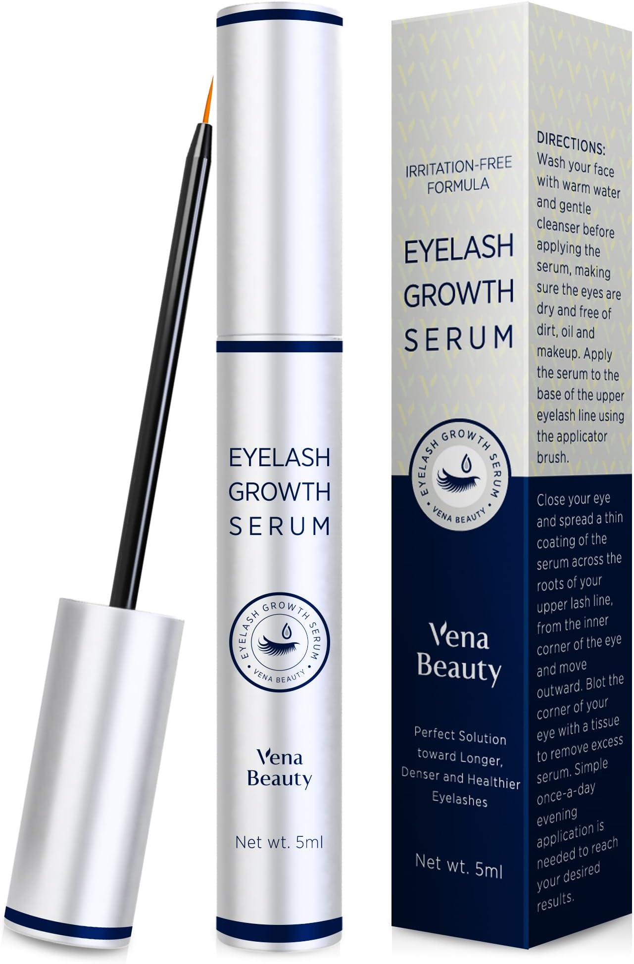 Advanced Eyelash & Eyebrow Growth Serum (5ml ) Conditioner Enhancer For Lush Voluminous Long Brow & Lash Boost Primer 3 Month Supply